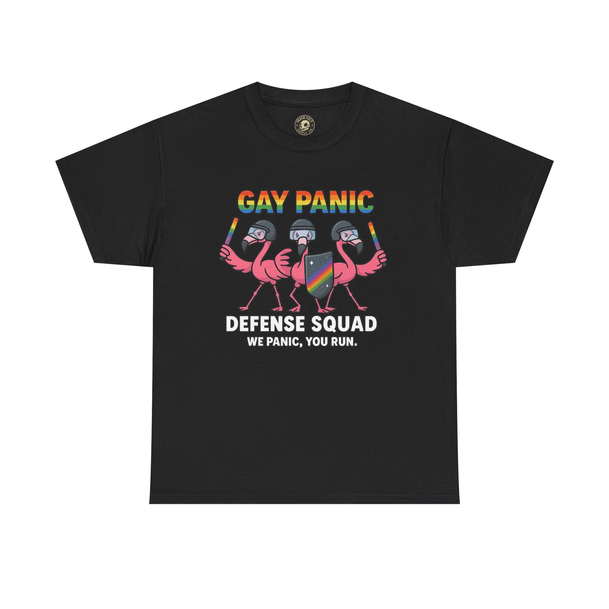 Gay Panic Defense Squad Unisex Heavy Cotton Tee, LGBTQ Pride Tee, Funny Graphic Shirt, Gift for Friends, Summer Fashion