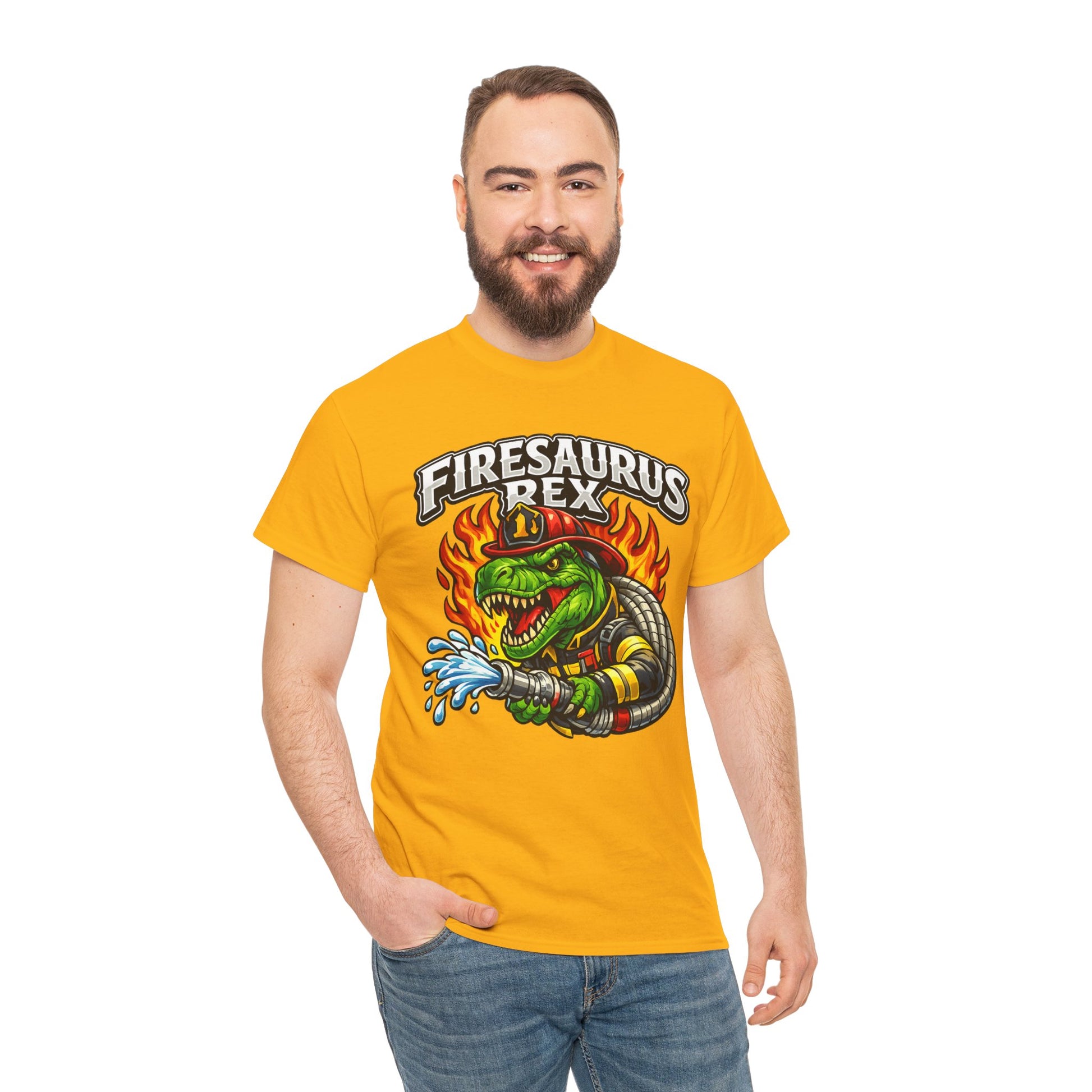Firesaurus Rex T-Shirt — Funny Firefighter Dinosaur Tee