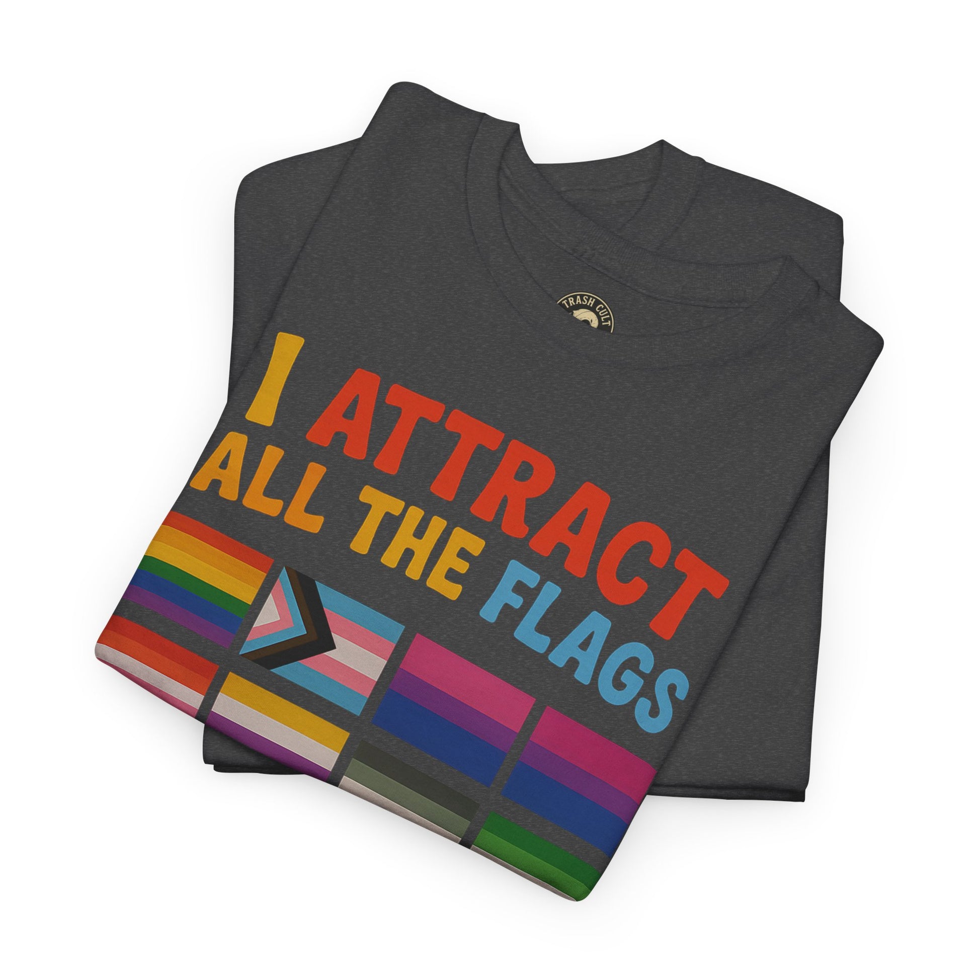 I Attract All The Flags LGBTQ Pride T-Shirt – Funny Inclusivity Shirt – Gildan 5000