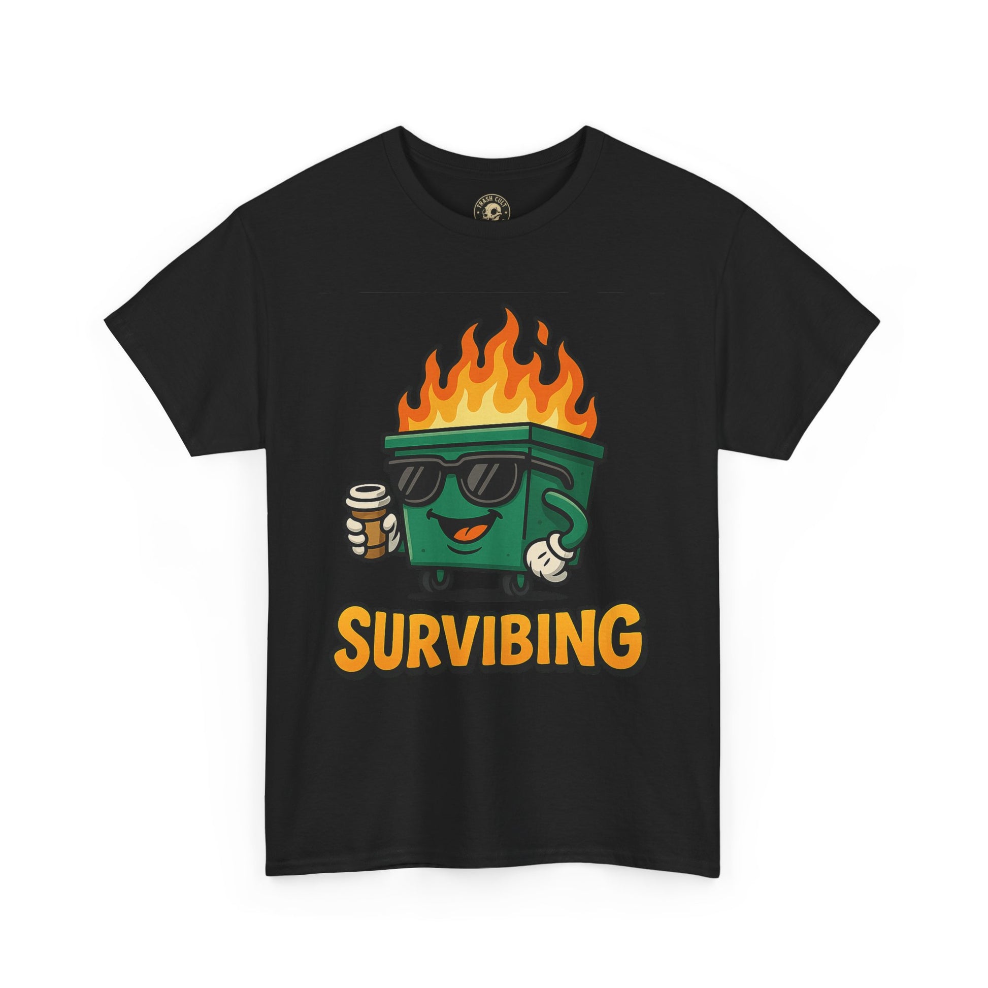 Surviving Coffee Vibes Unisex Heavy Cotton Tee, Perfect for Coffee Lovers, Funny Gift for Friends, Casual Wear, Everyday Mood T-Shirt