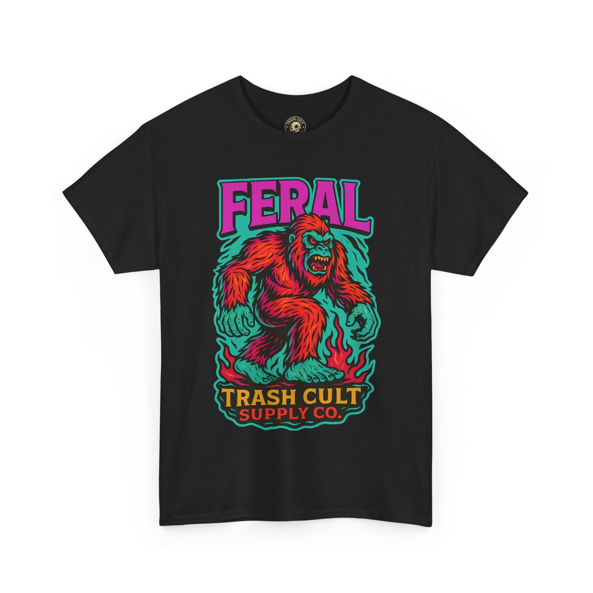 FERAL Bigfoot Shirt – Trashcore Bold Colors | Trash Cult Supply Co | Gildan 5000 Tee