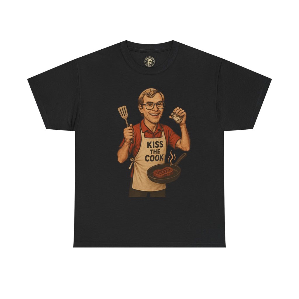 Kiss the Cook Dark Humor Chef Shirt – Creepy Retro Kitchen Parody