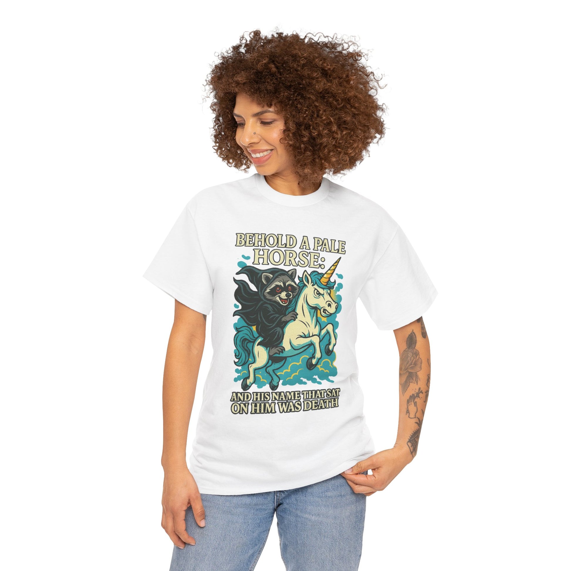 Behold a Pale Horse – Raccoon of Death Shirt | Gildan 5000 Unisex Tee
