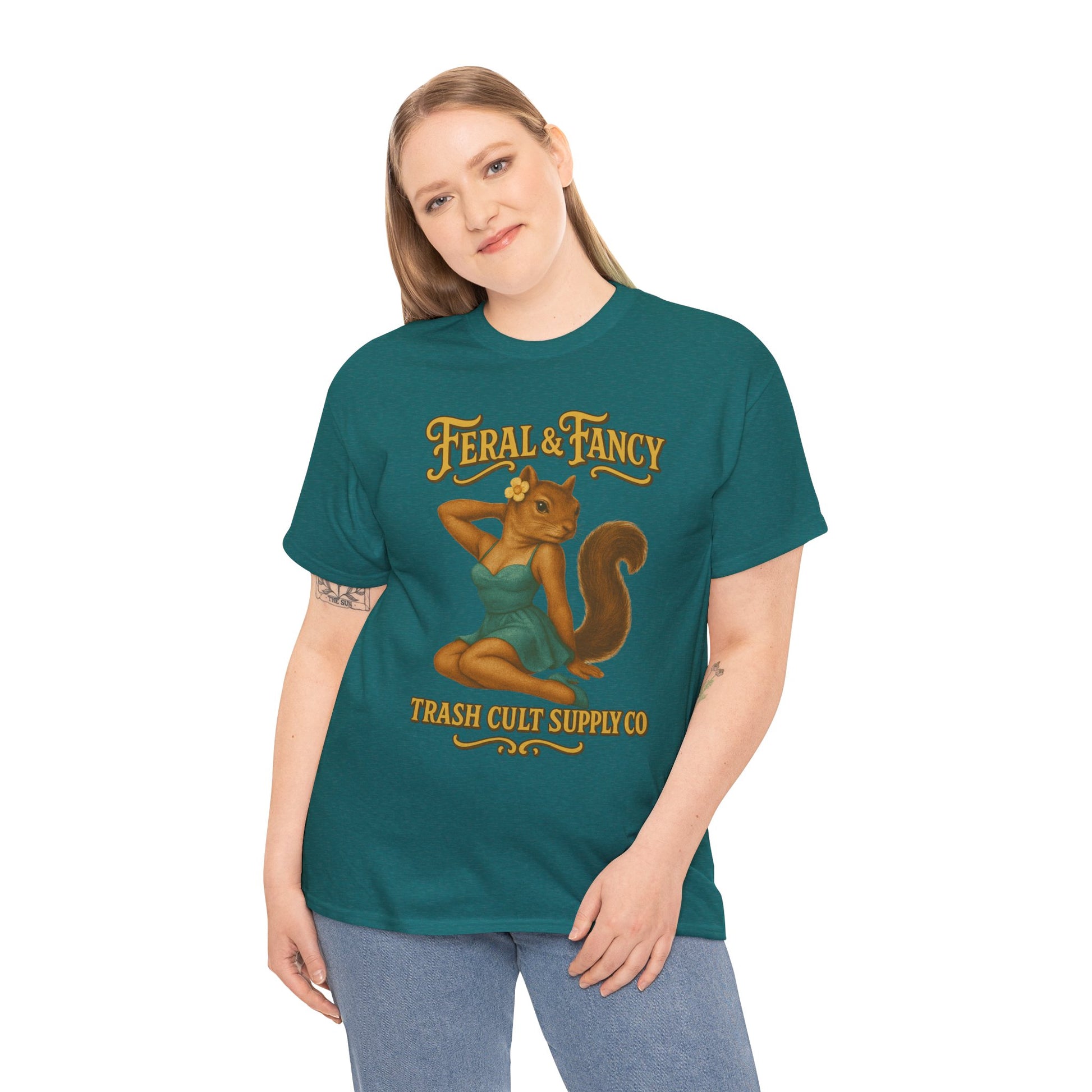 Feral & Fancy Pin-Up Squirrel Shirt – Vintage 1950s Style | Trash Cult Supply Co | Gildan 5000