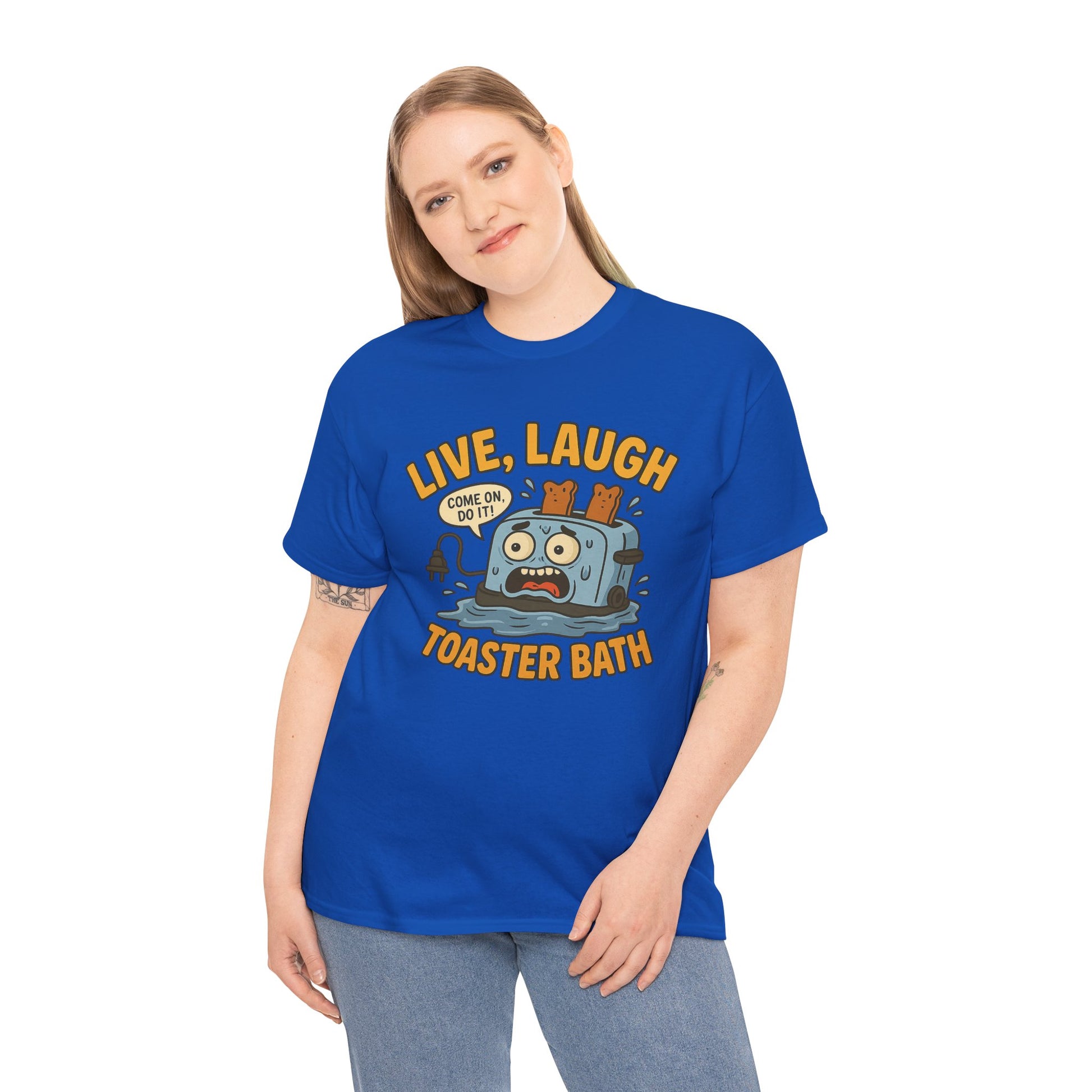 Funny Toaster Bath Tee, Humorous Unisex Shirt, Gift for Friends, Lightweight Cotton Tee, Birthday Party Outfit