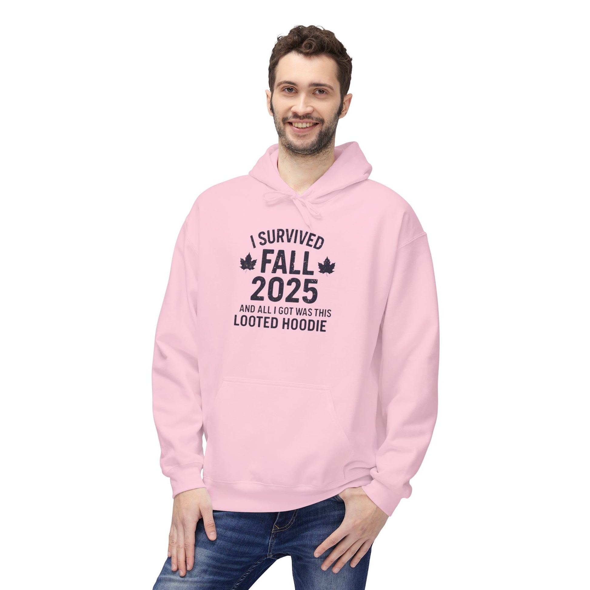 I Survived Fall 2025 Hoodie – Looted Hoodie Meme Sweatshirt – Fall of Humanity Collection – Trash Cult Supply Co.