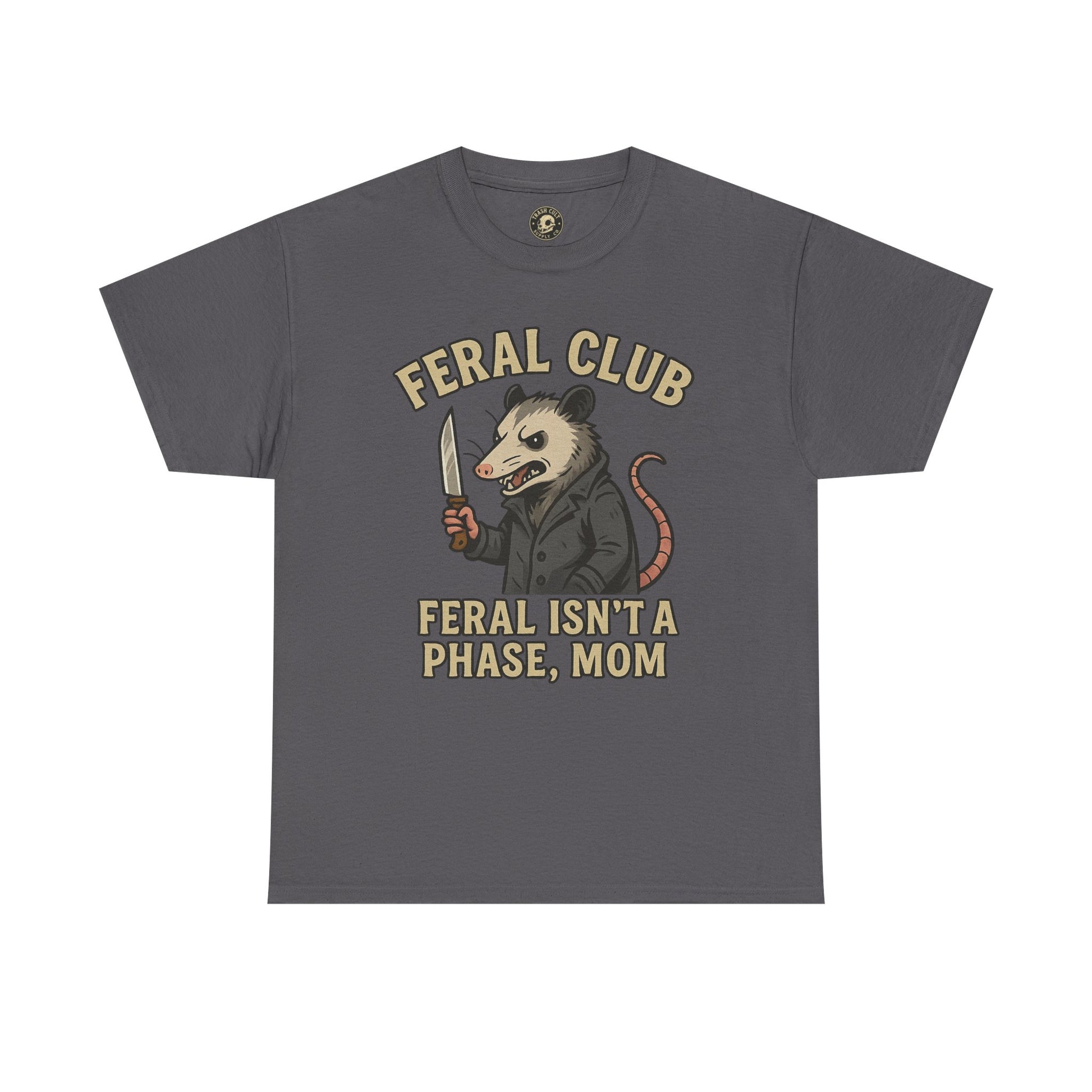 Feral Club Tee - Unisex Heavy Cotton Shirt, Funny Graphic T-Shirt, Gift for Mom, Casual Wear, Easygoing Lifestyle