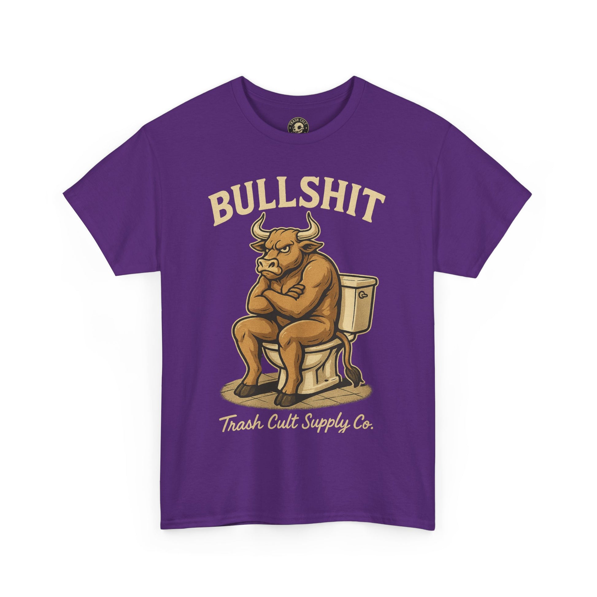 “BULLSHIT” Angry Bull Toilet Tee – Trash Cult Supply Co. | Gildan 5000 T-Shirt