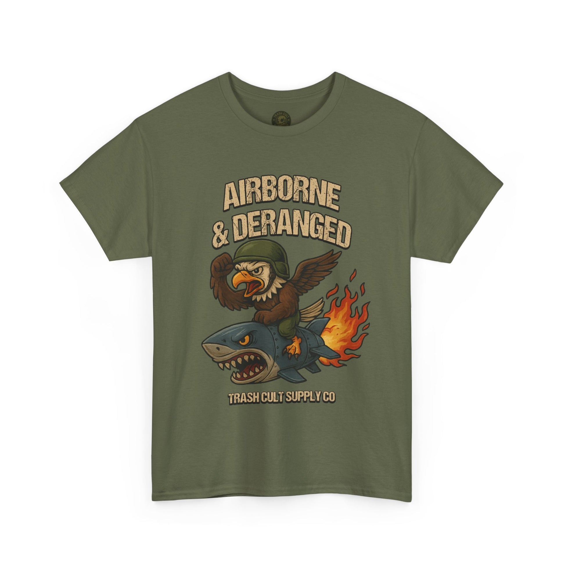 Airborne & Deranged T-Shirt – Trash Cult Supply Co. | Gildan 5000 Heavy Cotton Tee