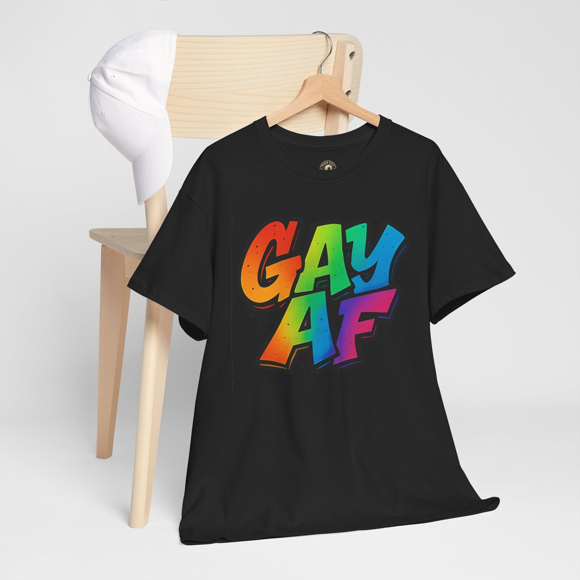 Pride Graphic Tee, Vibrant Gay AF Cotton T-Shirt, LGBTQ+ Celebration Wear, Fun Gift for Friends, Festival Fashion
