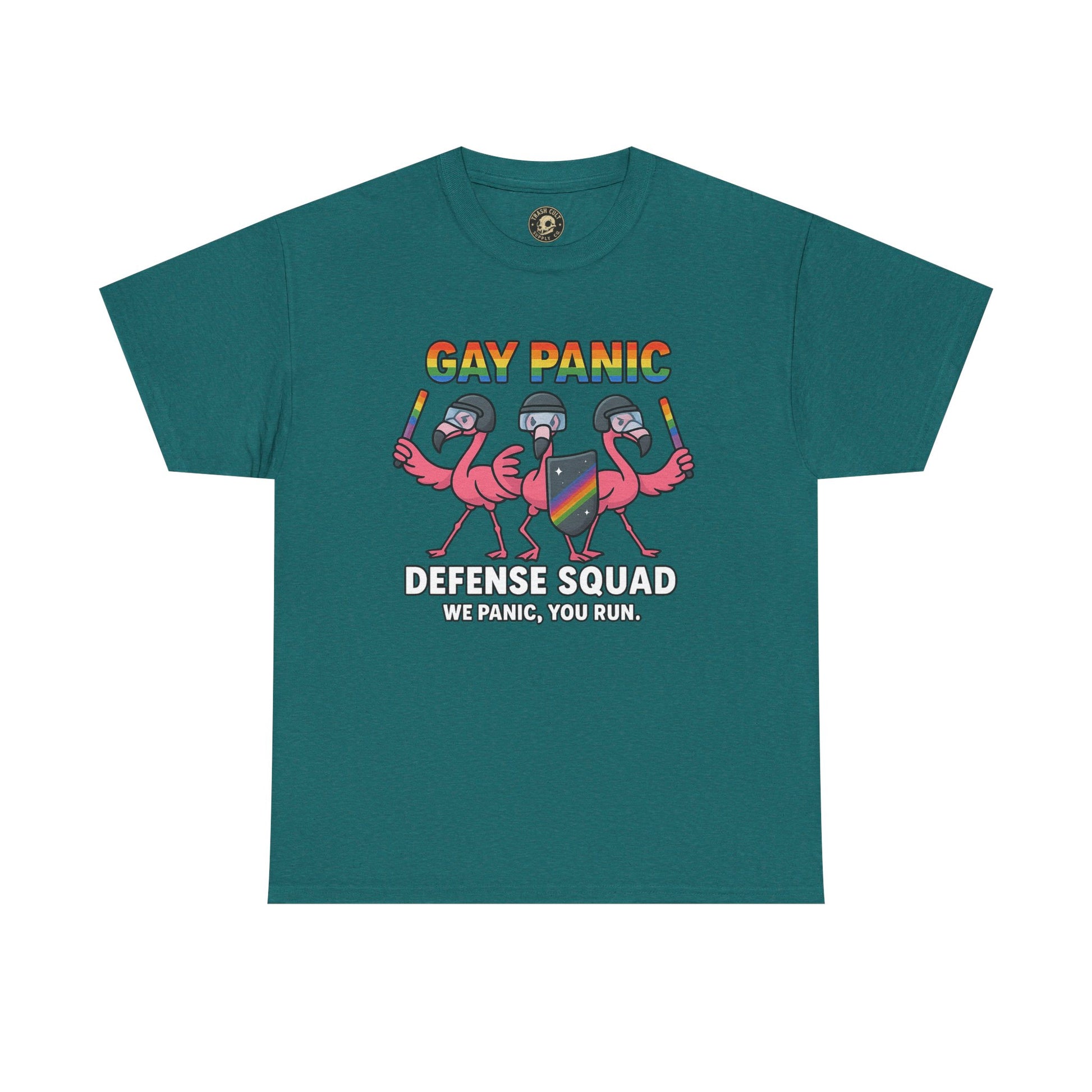 Gay Panic Defense Squad Unisex Heavy Cotton Tee, LGBTQ Pride Tee, Funny Graphic Shirt, Gift for Friends, Summer Fashion