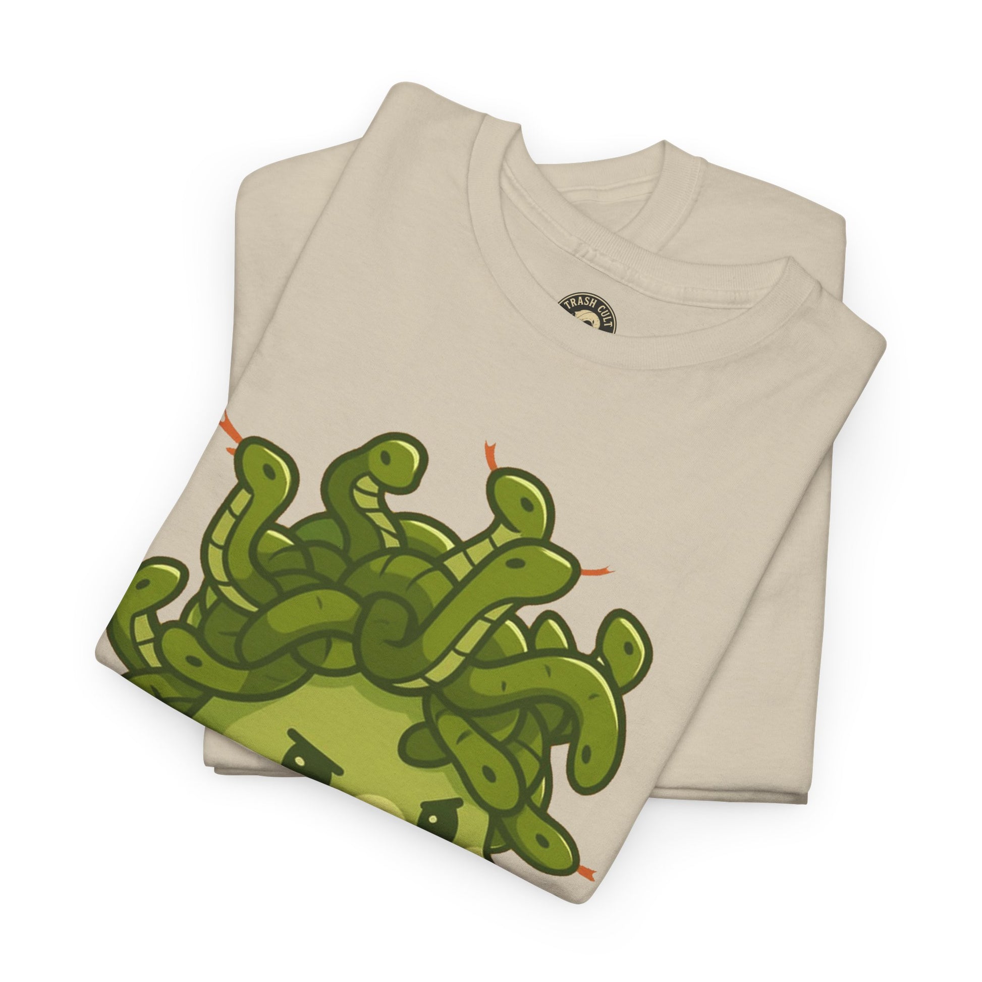 Meow-dusa Funny Cat Medusa T-Shirt – Gildan 5000 Heavy Cotton Tee