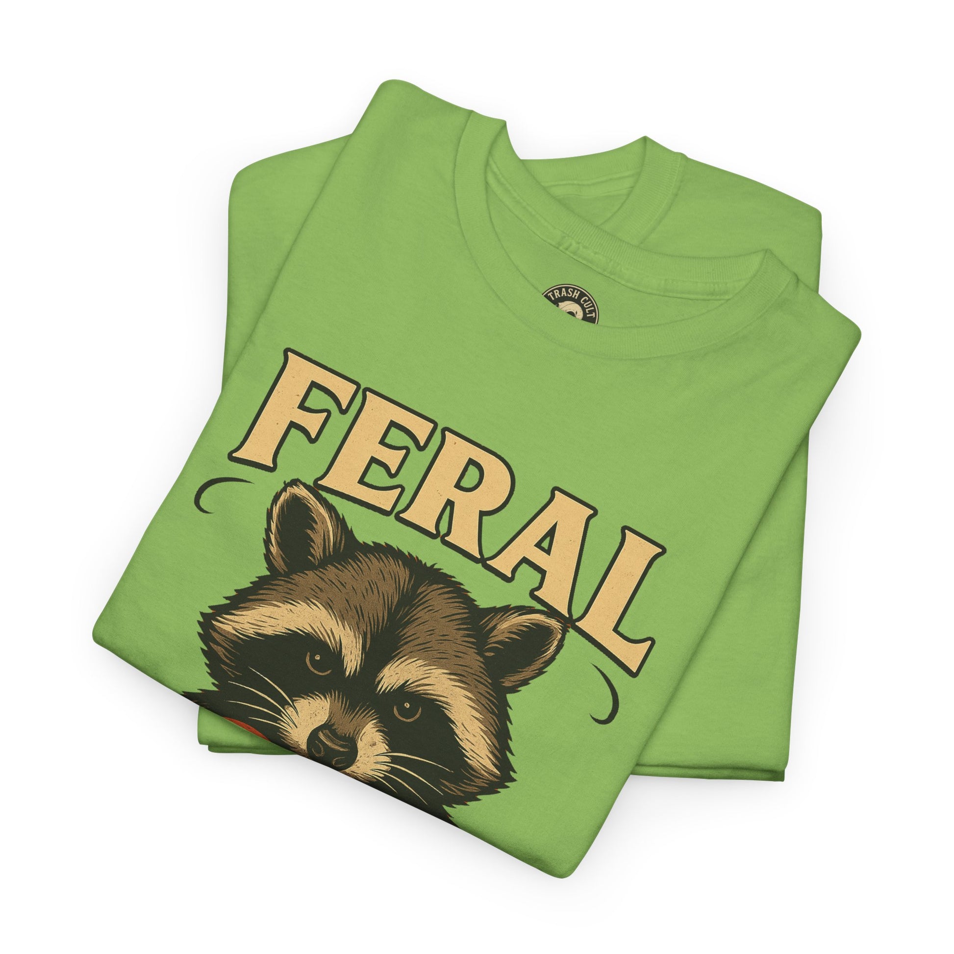 Feral Raccoon Tee - Unisex Heavy Cotton Tee, Cute Animal Shirt, Trendy Graphic Tee, Fun Gift for Animal Lovers, Casual Everyday Wear