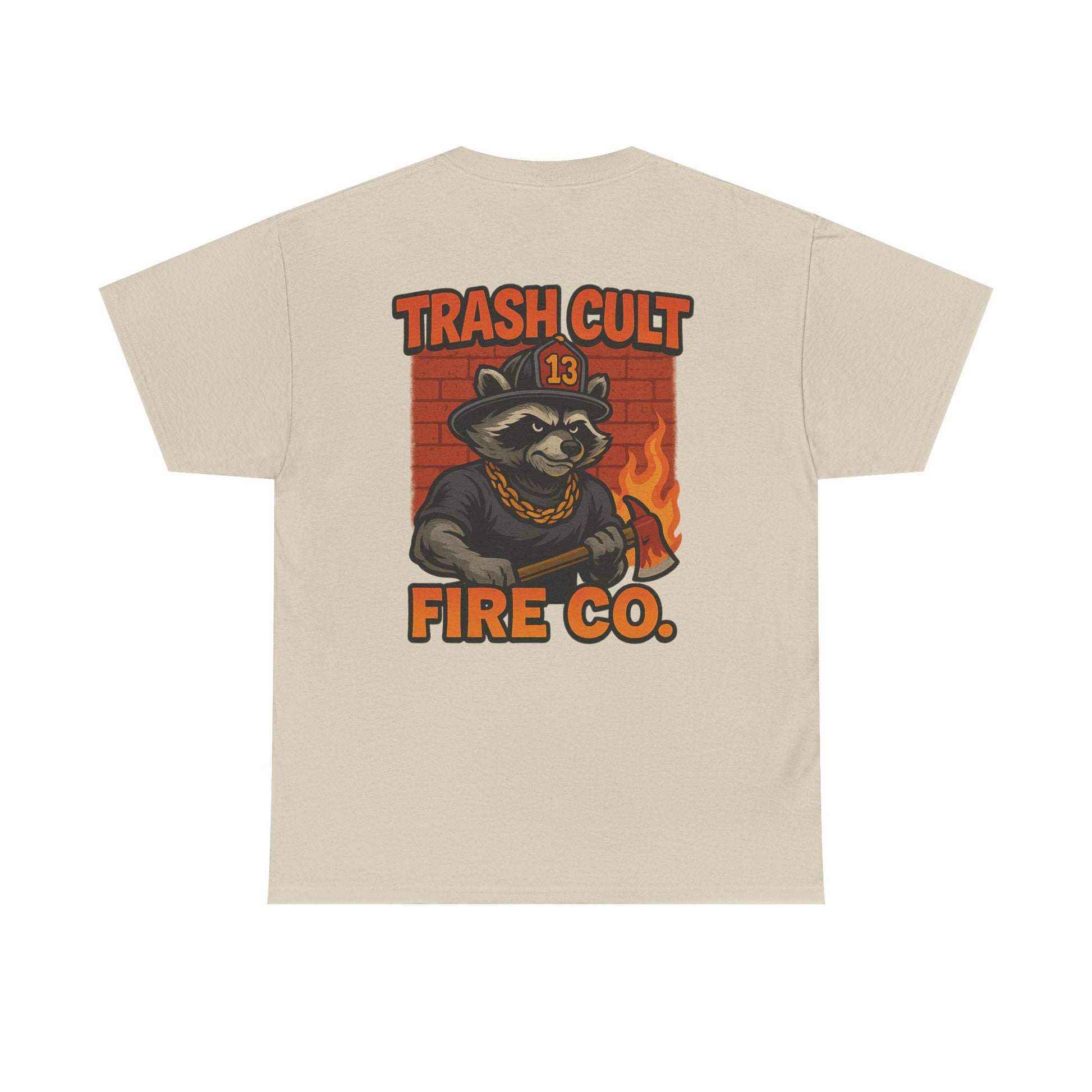 Trash Cult Fire Co. Unisex Tee - Quirky Raccoon Design, Fun Gift, Casual Wear, Firefighter Humor, Unique Apparel