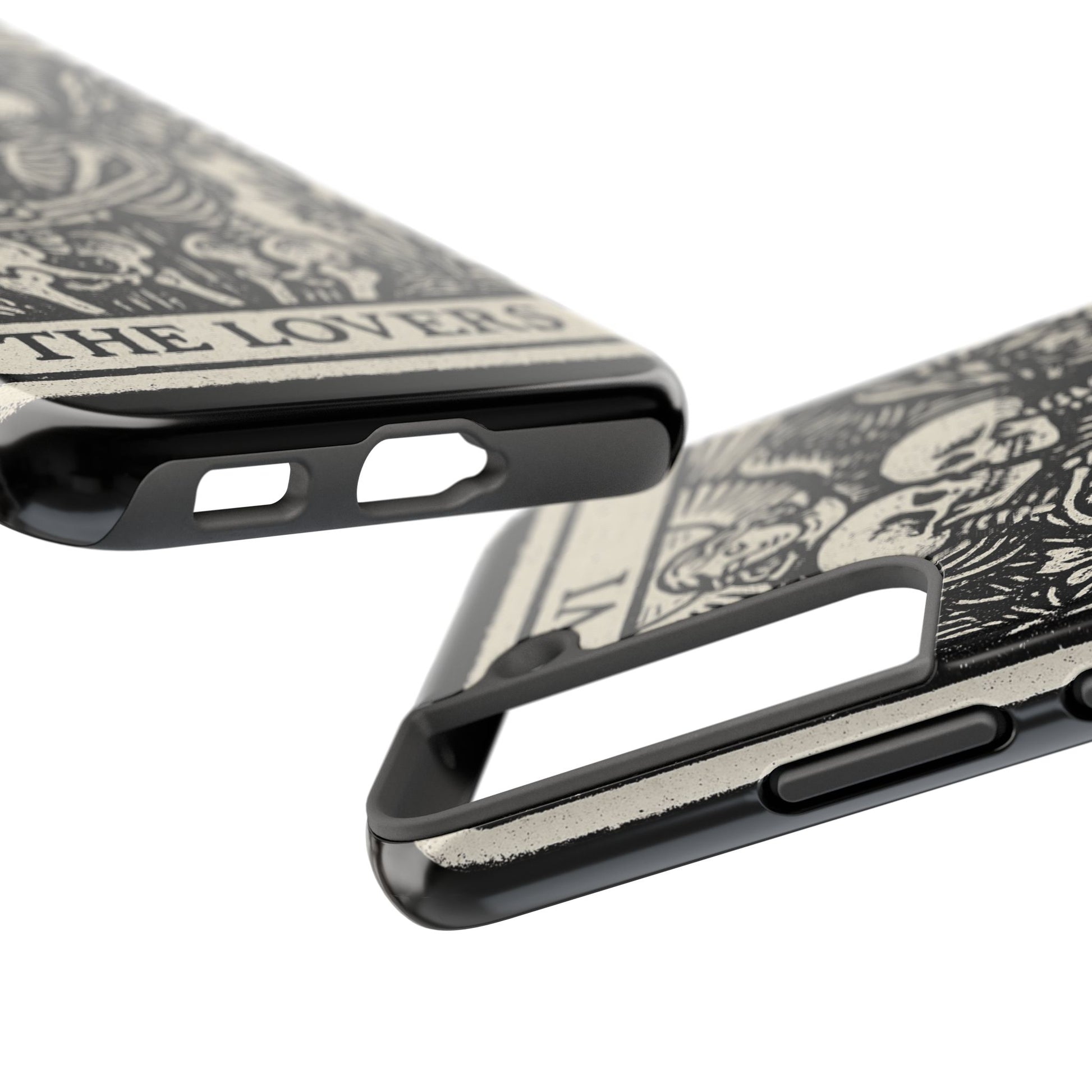 Tough Phone Case with Skeleton Lovers Design, Gothic Phone Cover, Unique Couples Gift, Halloween Accessory, Edgy Tech Design