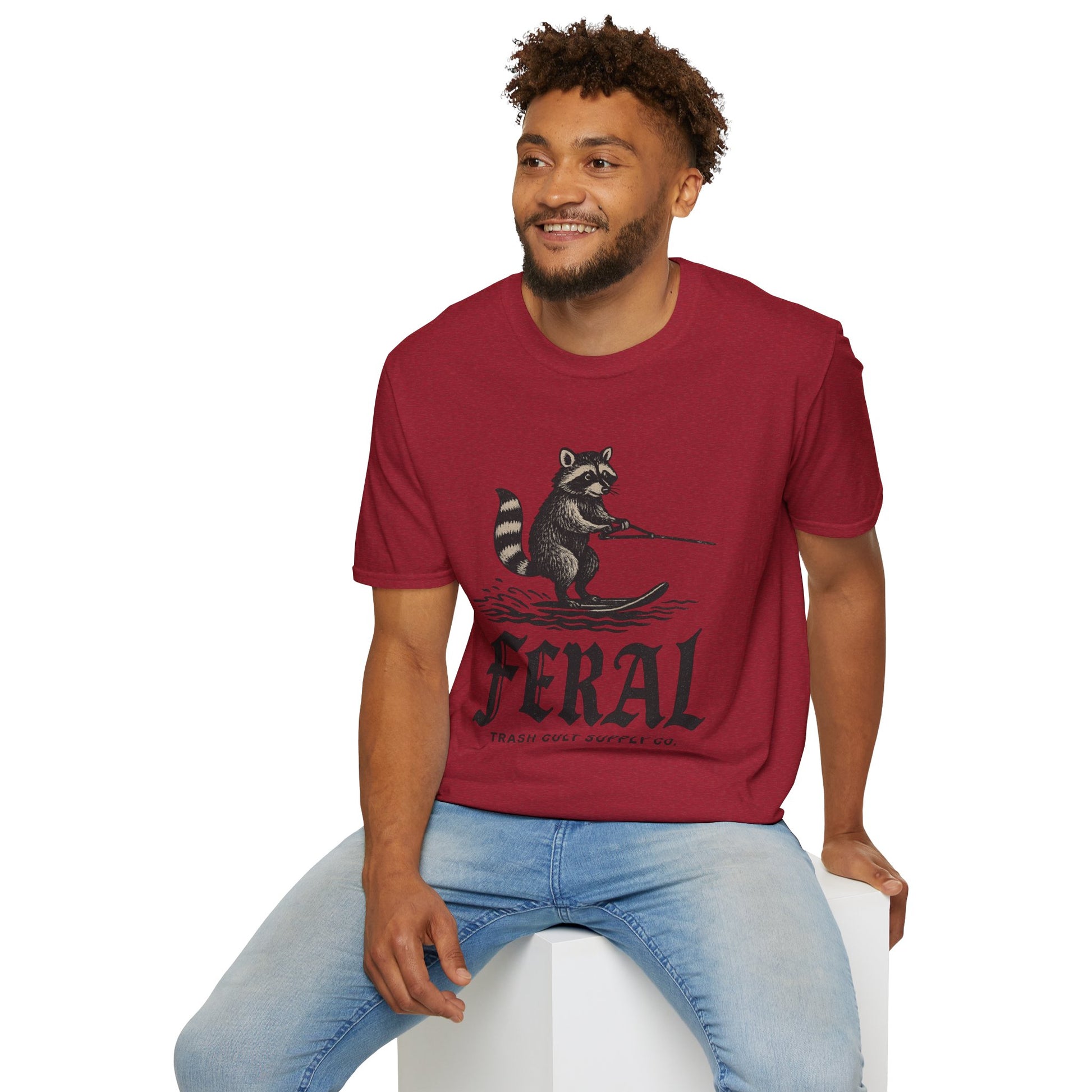 Feral Water Skiing Raccoon Vintage Shirt – Trash Cult Supply Co. | Gildan 2000 Softstyle