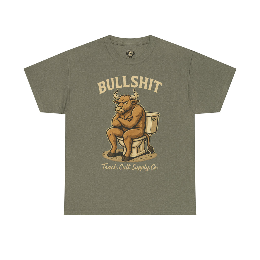 “BULLSHIT” Angry Bull Toilet Tee – Trash Cult Supply Co. | Gildan 5000 T-Shirt