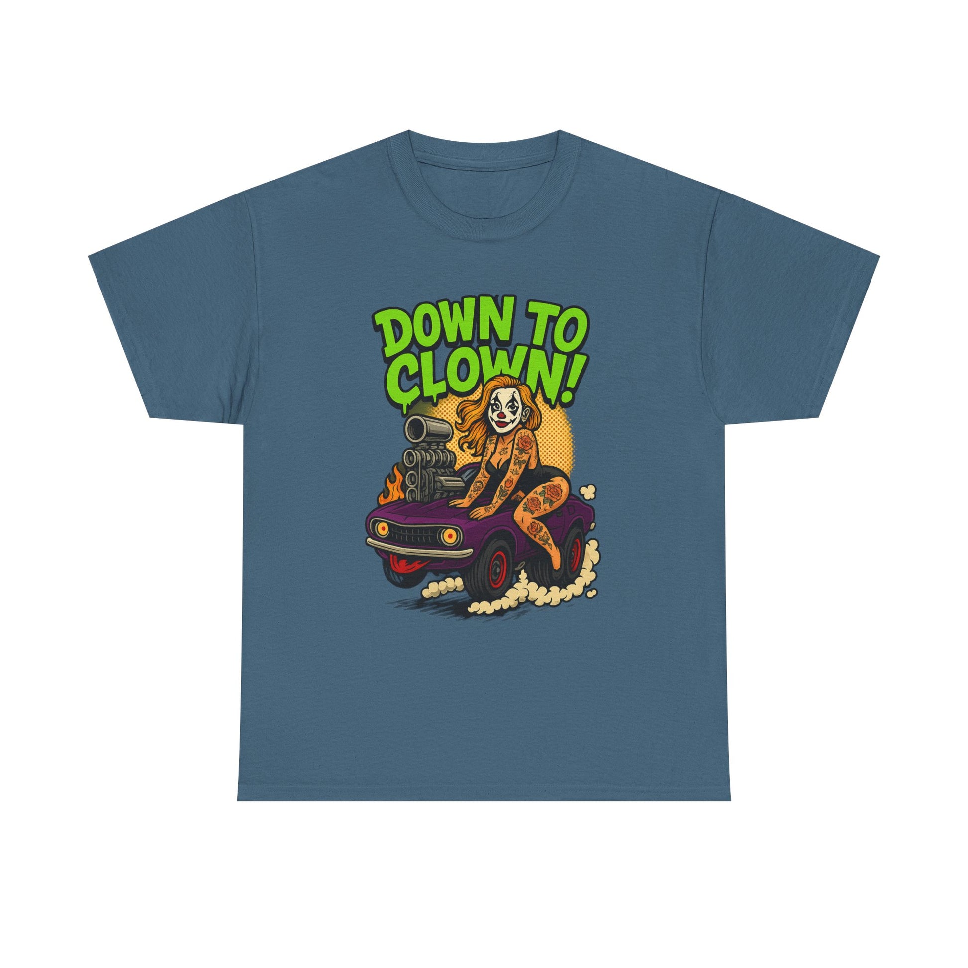 Unisex Graphic Tee | Down to Clown T-Shirt, Fun Statement Shirt, Casual Wear, Gift for Friends, Festivals, Halloween