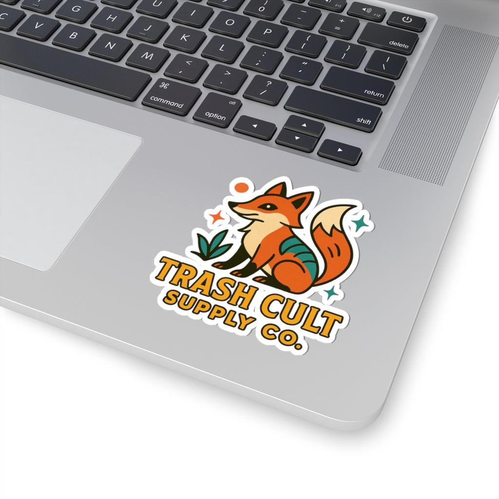 Fox Illustration Kiss-Cut Stickers - Fun Decor for Laptops, Water Bottles, Journals, Gifts for Animal Lovers, Unique Home Accents