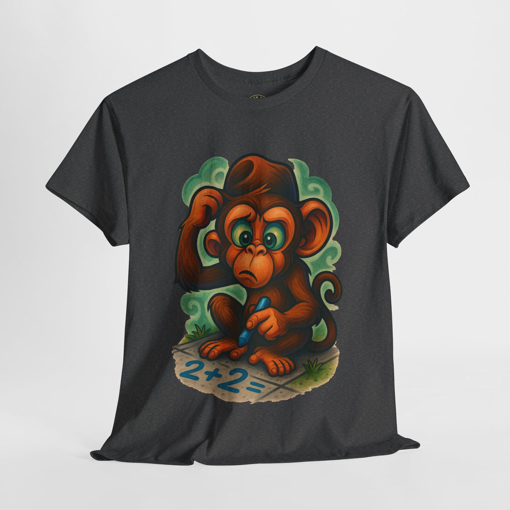 Confused Monkey Math Shirt – Funny Thoughtful Graphic Tee | Unisex Gildan 5000