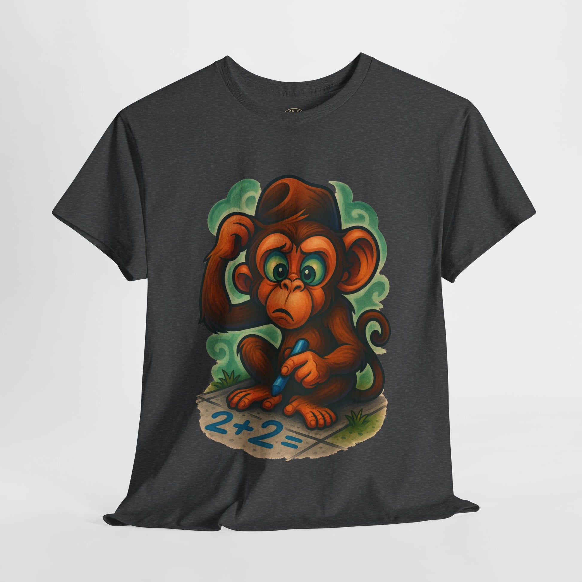 Confused Monkey Math Shirt – Funny Thoughtful Graphic Tee | Unisex Gildan 5000