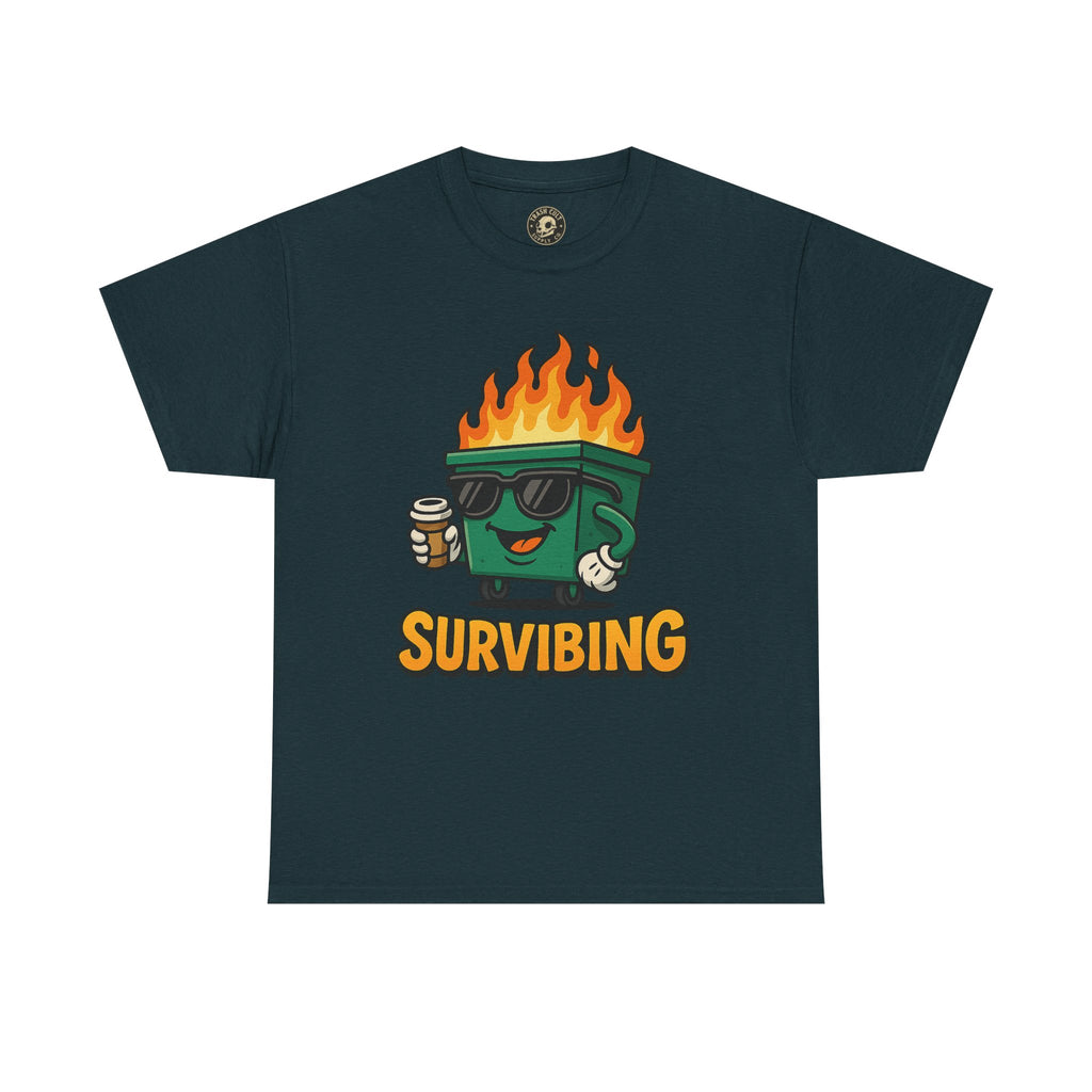 Surviving Coffee Vibes Unisex Heavy Cotton Tee, Perfect for Coffee Lovers, Funny Gift for Friends, Casual Wear, Everyday Mood T-Shirt