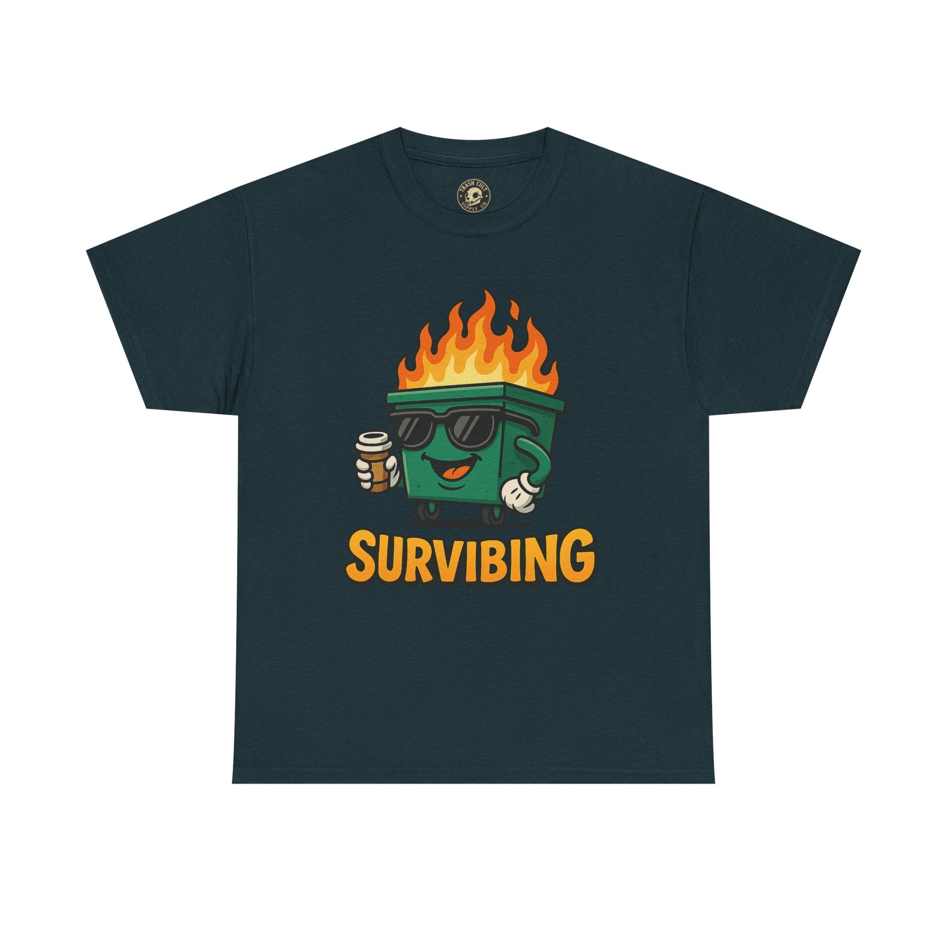 Surviving Coffee Vibes Unisex Heavy Cotton Tee, Perfect for Coffee Lovers, Funny Gift for Friends, Casual Wear, Everyday Mood T-Shirt