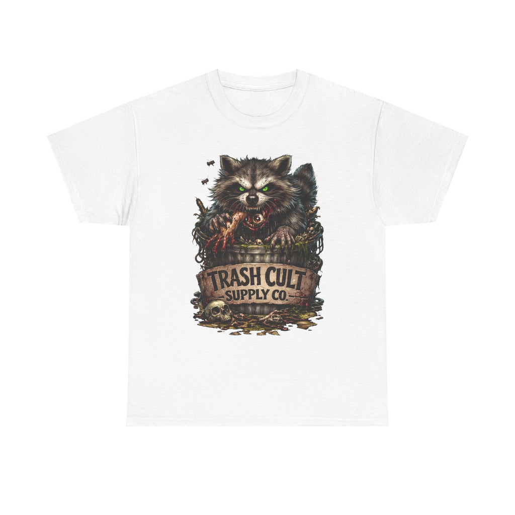 Raccoon 'Trash Cult Supply Co.' Graphic Tee — Vintage Grunge Animal Streetwear