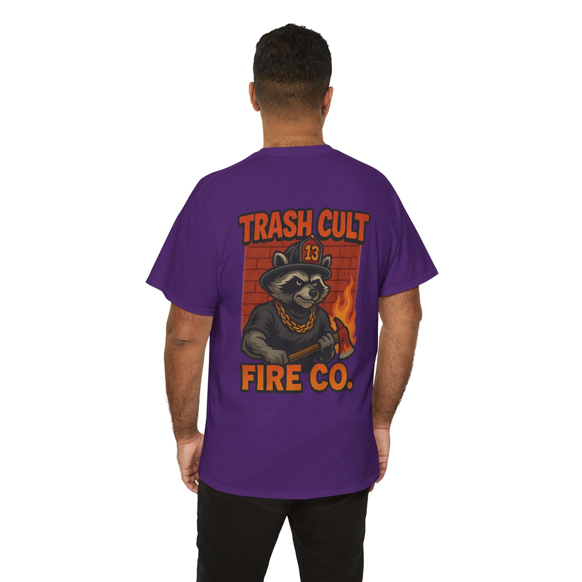 Trash Cult Fire Co. Unisex Tee - Quirky Raccoon Design, Fun Gift, Casual Wear, Firefighter Humor, Unique Apparel