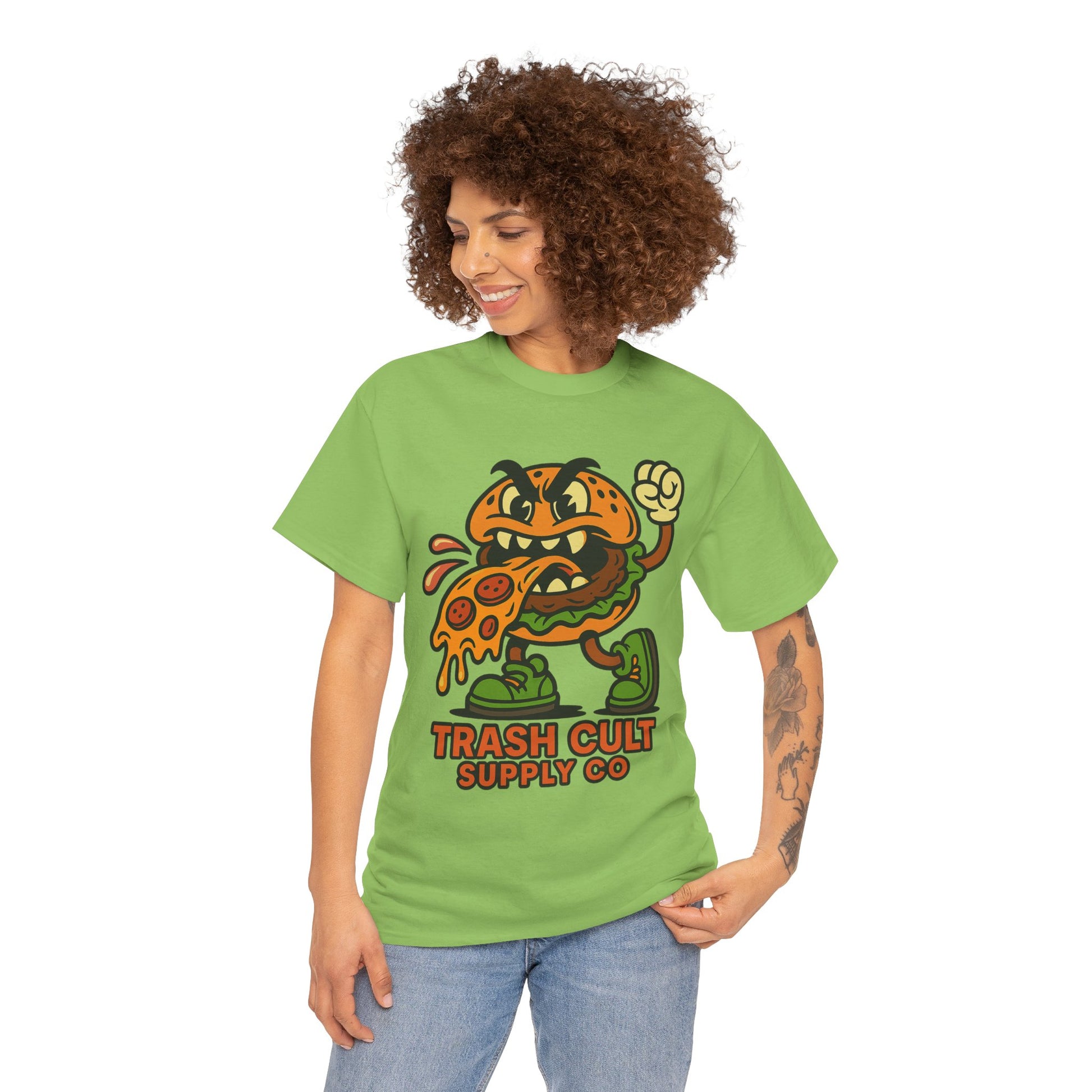 Angry Burger Pizza Spitter Tee – Trash Cult Supply Co | Gildan 5000 Shirt