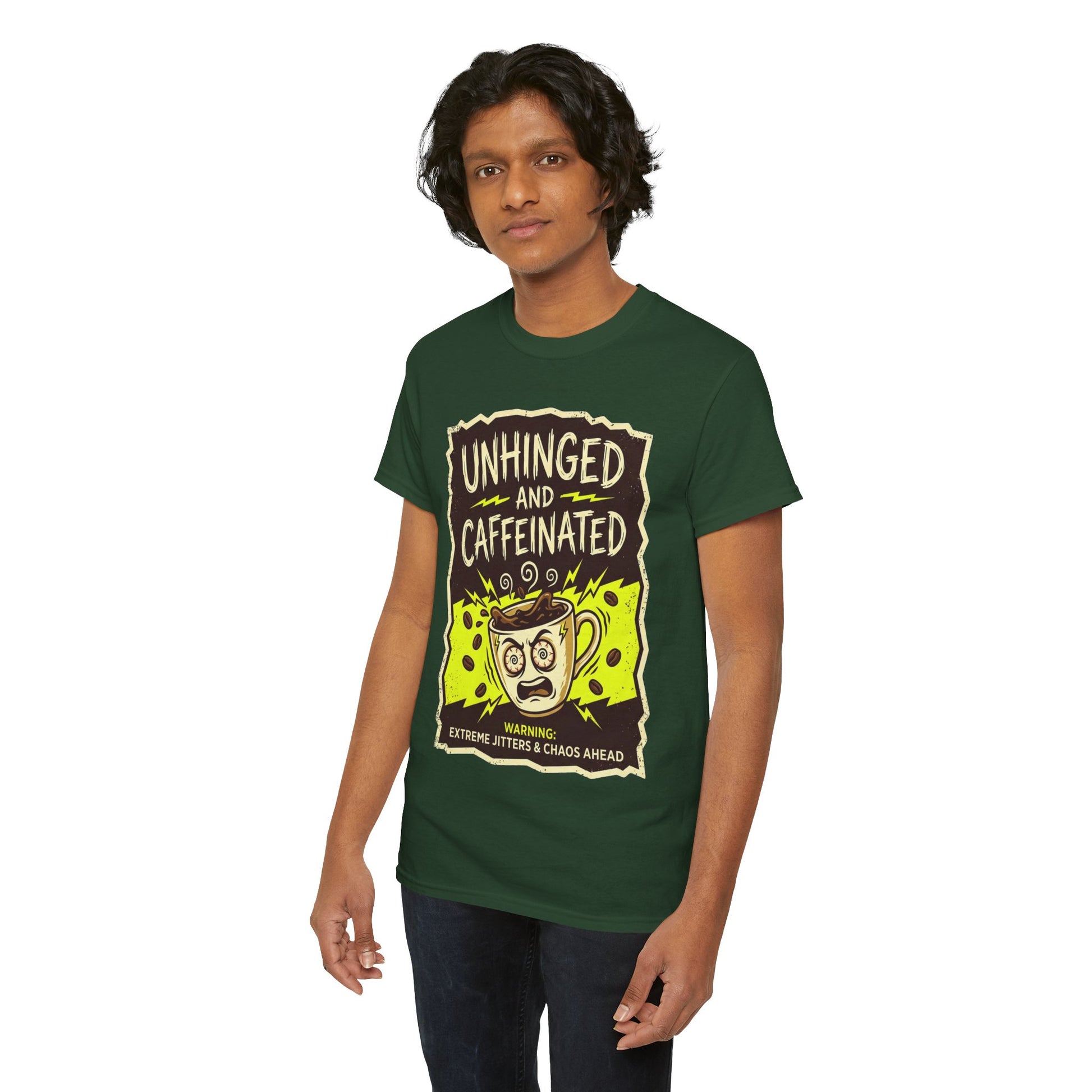 Unhinged and Caffeinated Tee — Funny Coffee Lover T-Shirt
