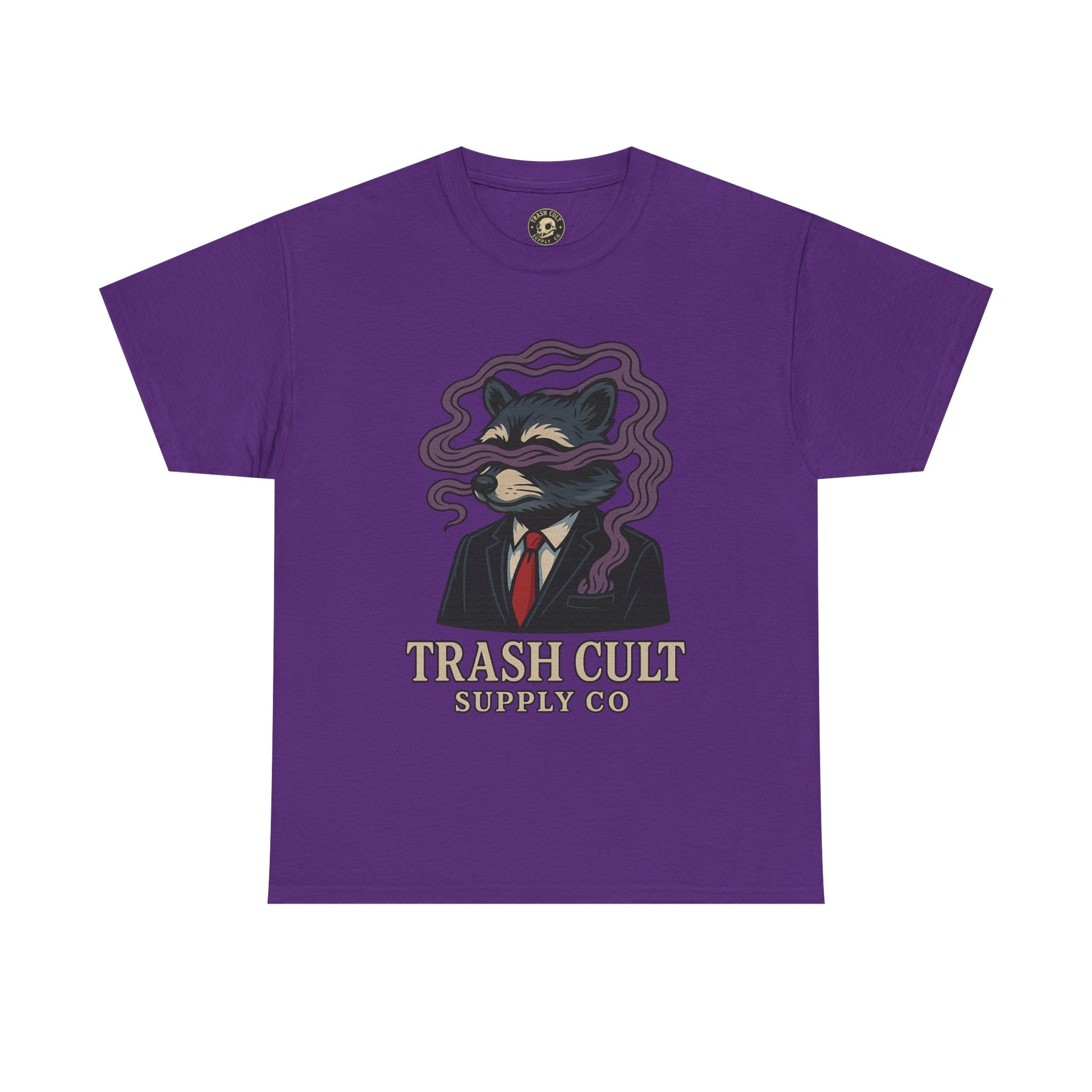 Suited Raccoon Smoke Design – Trash Cult Supply Co | Bold Graffiti Tattoo Tee