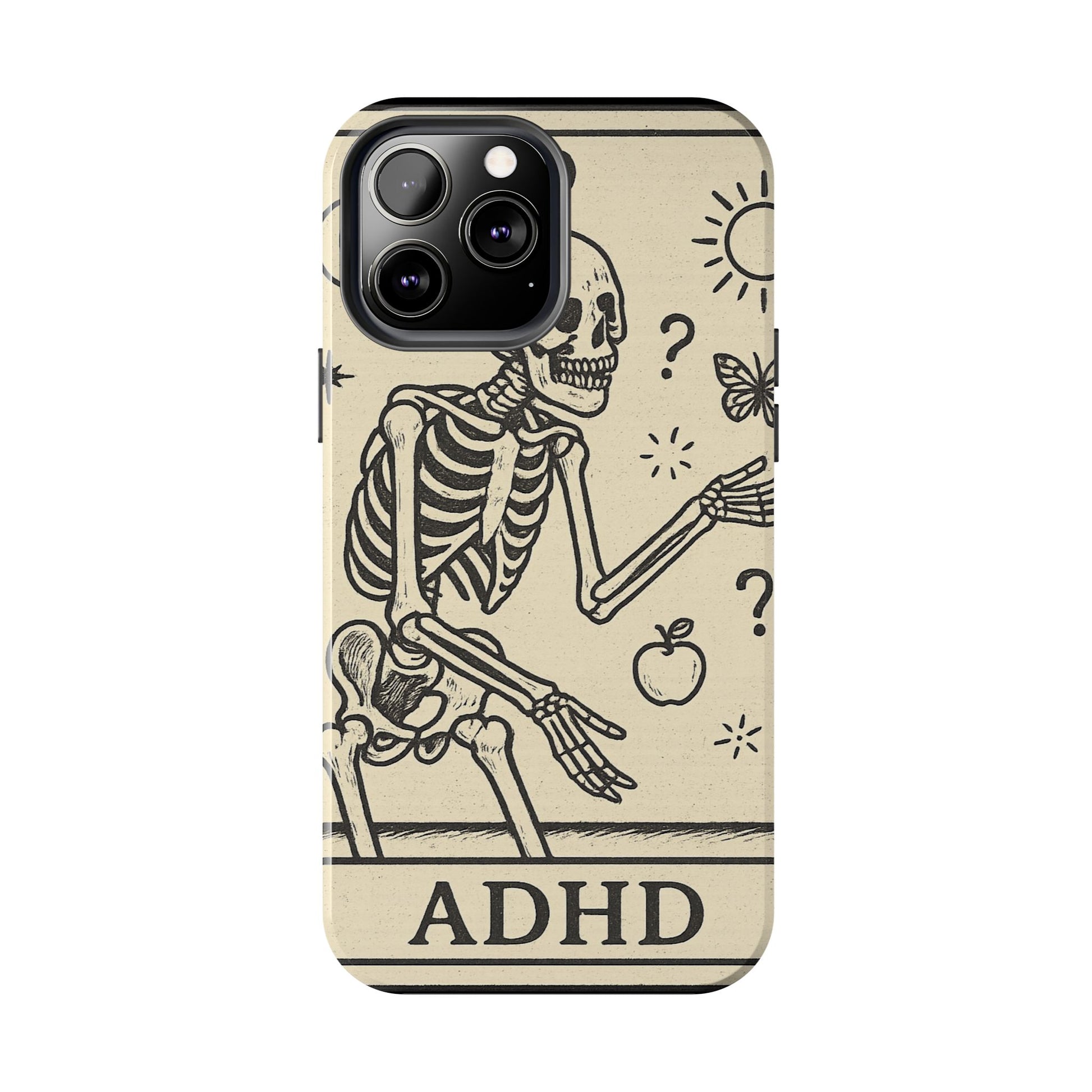 Skeleton ADHD Phone Cases, Unique Phone Cover, Funny ADHD Gift, Quirky Skeleton Design, Cool Accessories for Everyone