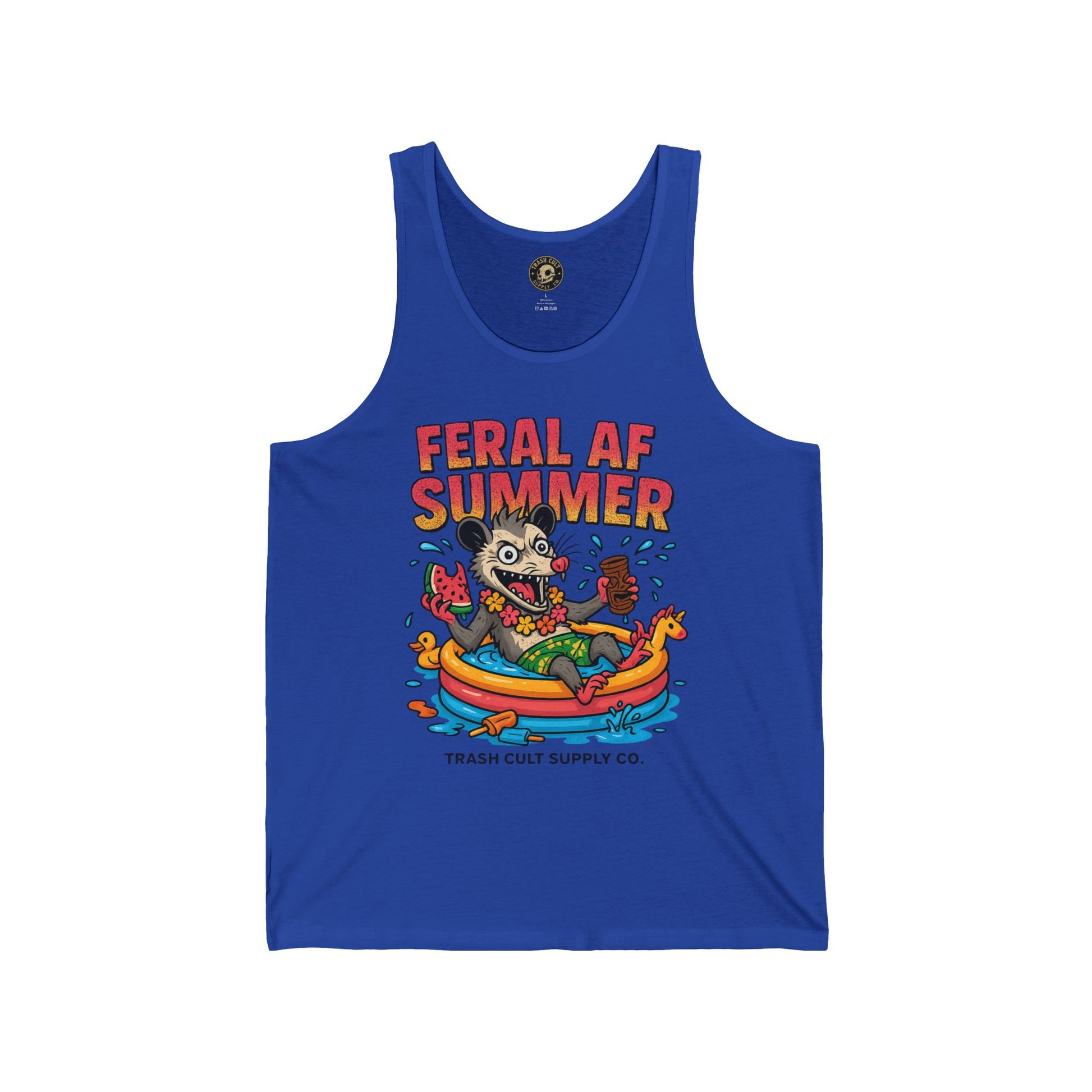 Feral AF Summer Possum Jersey Tank Top | Trash Cult Supply Co.