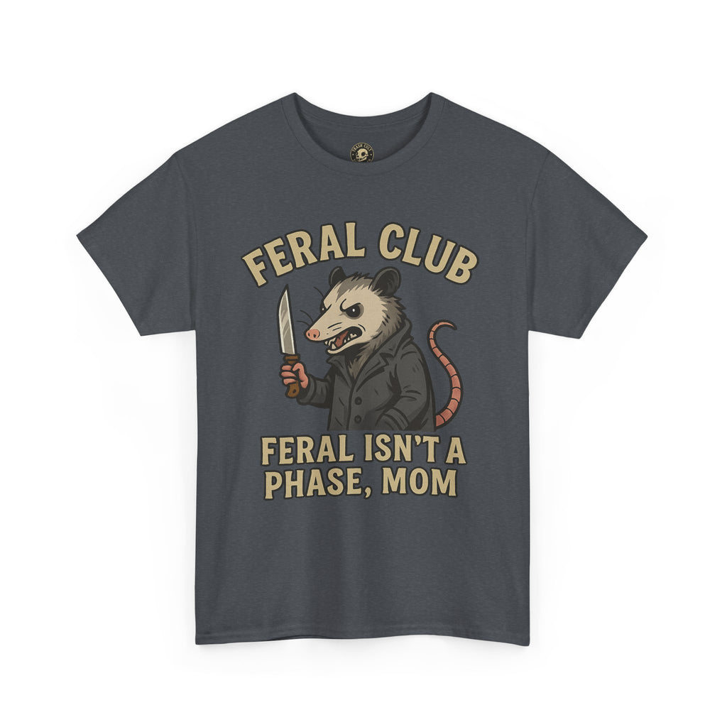 Feral Club Tee - Unisex Heavy Cotton Shirt, Funny Graphic T-Shirt, Gift for Mom, Casual Wear, Easygoing Lifestyle