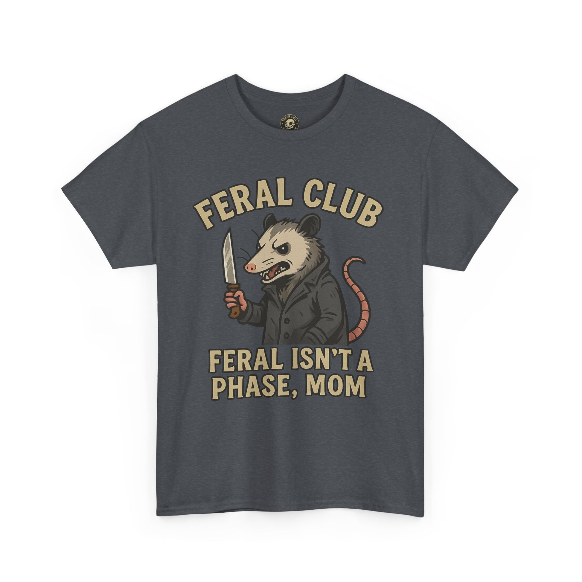 Feral Club Tee - Unisex Heavy Cotton Shirt, Funny Graphic T-Shirt, Gift for Mom, Casual Wear, Easygoing Lifestyle