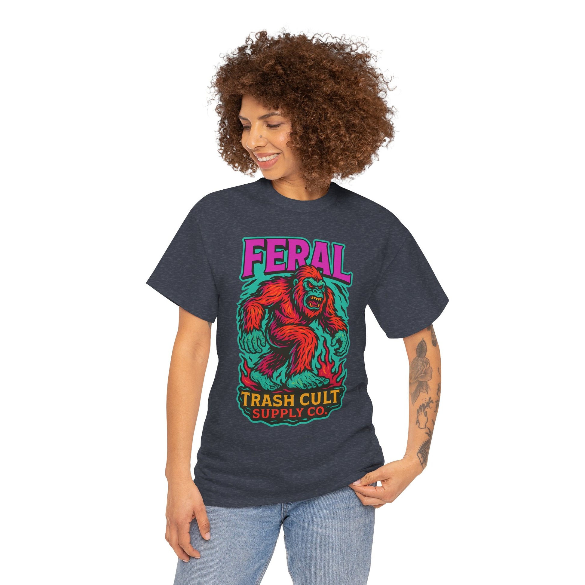 FERAL Bigfoot Shirt – Trashcore Bold Colors | Trash Cult Supply Co | Gildan 5000 Tee