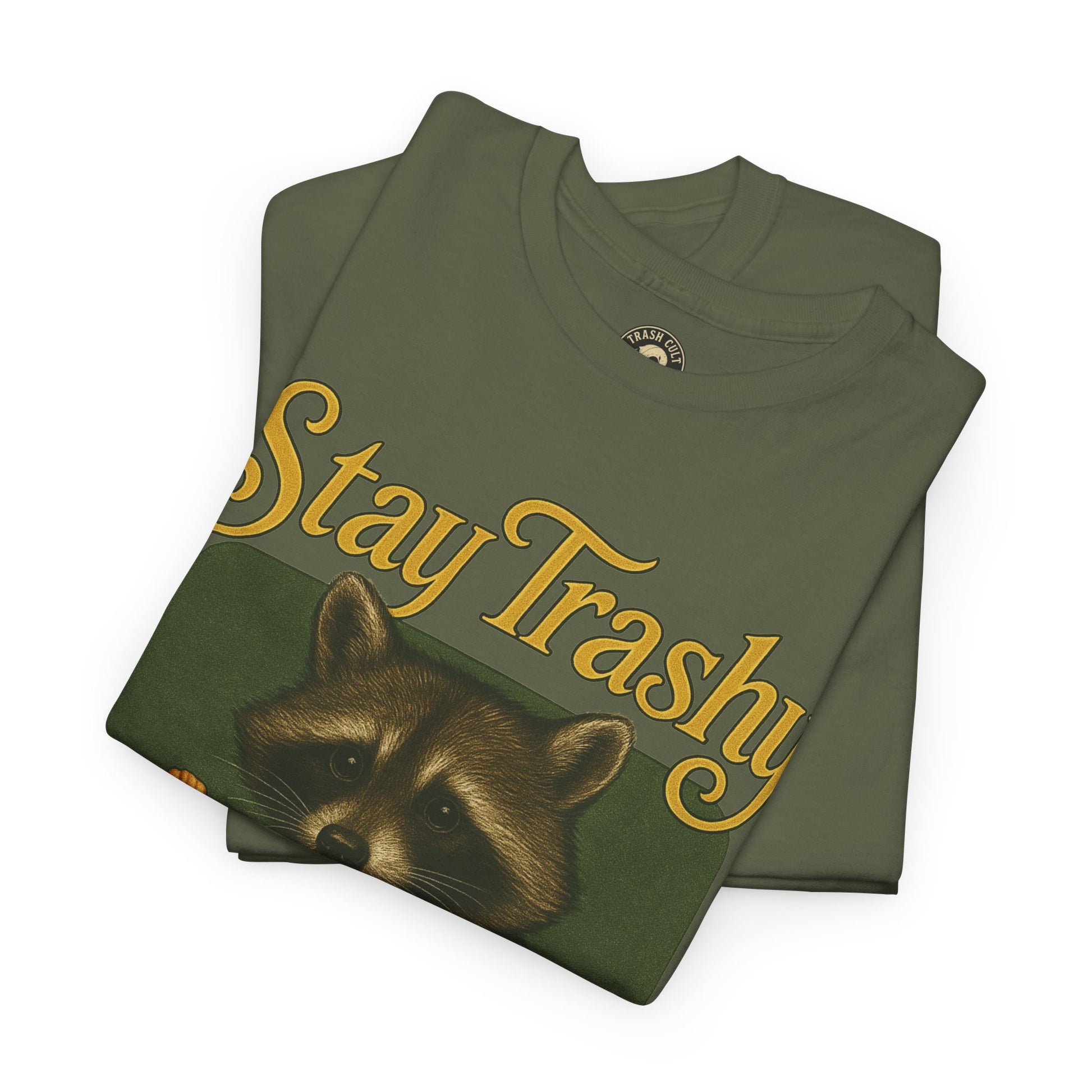 Stay Trashy Raccoon T-Shirt – Vintage-Style Cute Trash Panda | Trash Cult Supply Co | Gildan 5000