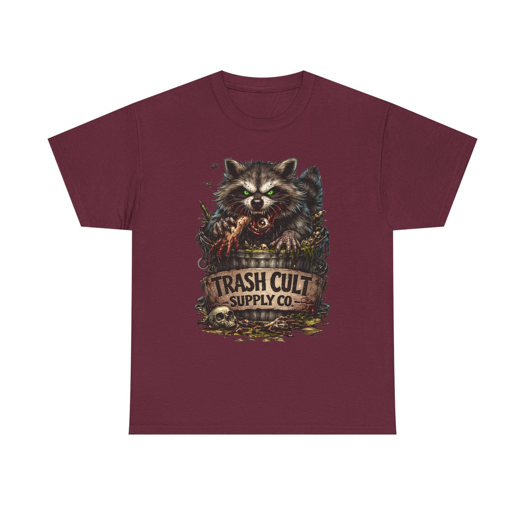 Raccoon 'Trash Cult Supply Co.' Graphic Tee — Vintage Grunge Animal Streetwear