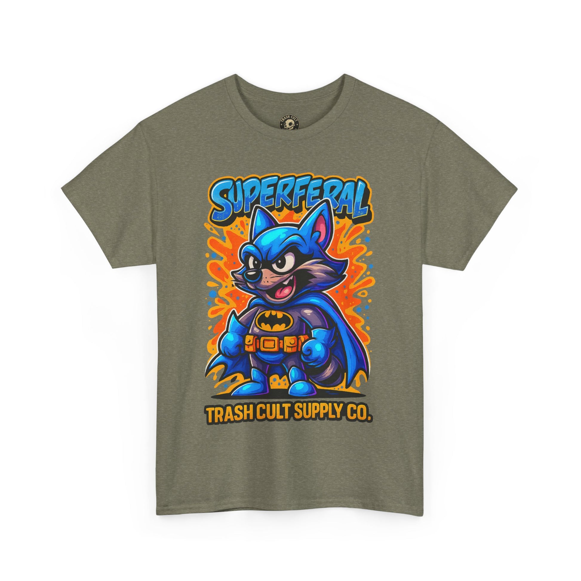 SuperFeral Raccoon Graffiti Shirt – Bold New School Superhero Streetwear | Trash Cult Supply Co