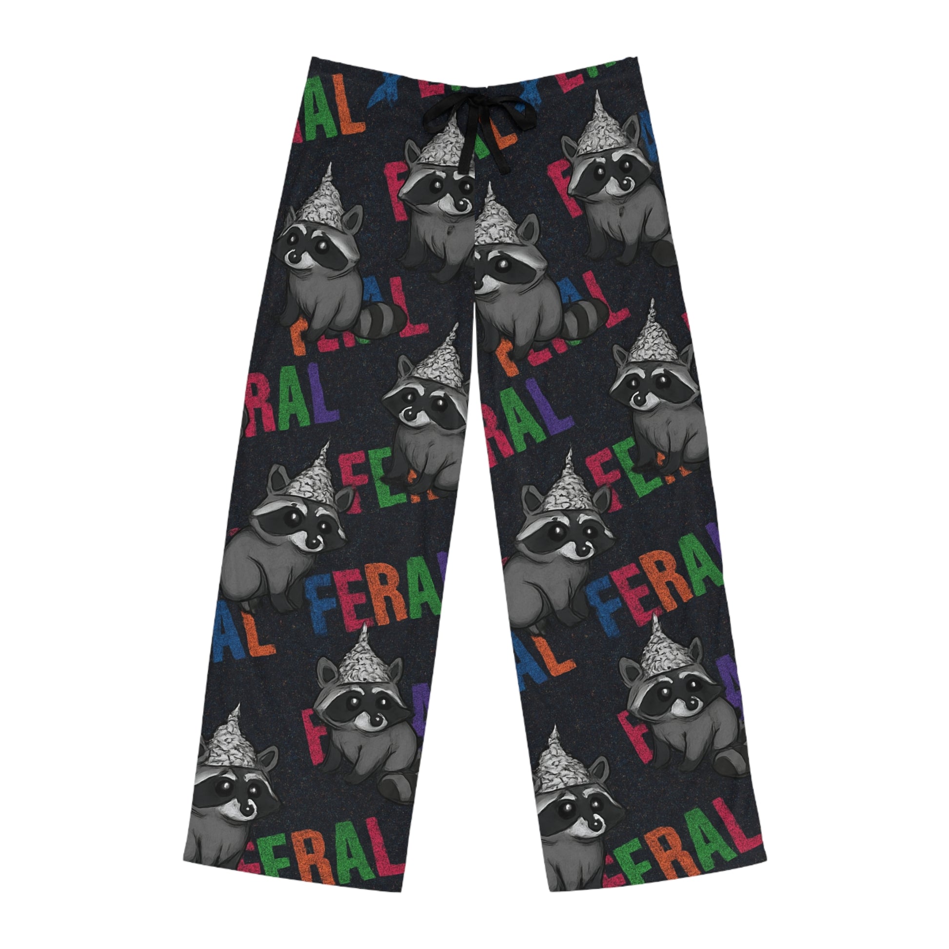 Feral Raccoon Men's Pajama Pants, Comfy Lounge Pants for Cozy Nights, Cute Sleepwear, Fun Gift for Animal Lovers, Perfect for Relaxing