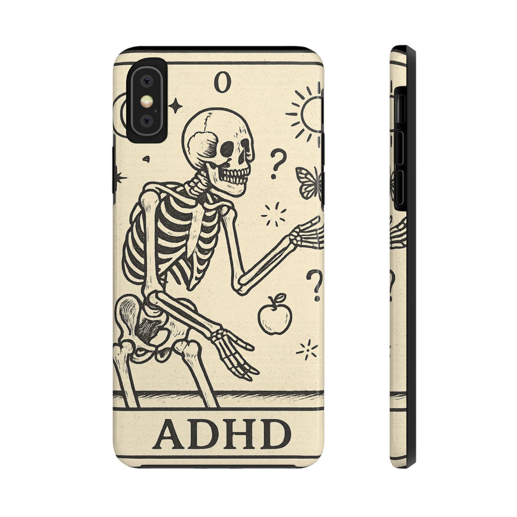 Skeleton ADHD Phone Cases, Unique Phone Cover, Funny ADHD Gift, Quirky Skeleton Design, Cool Accessories for Everyone