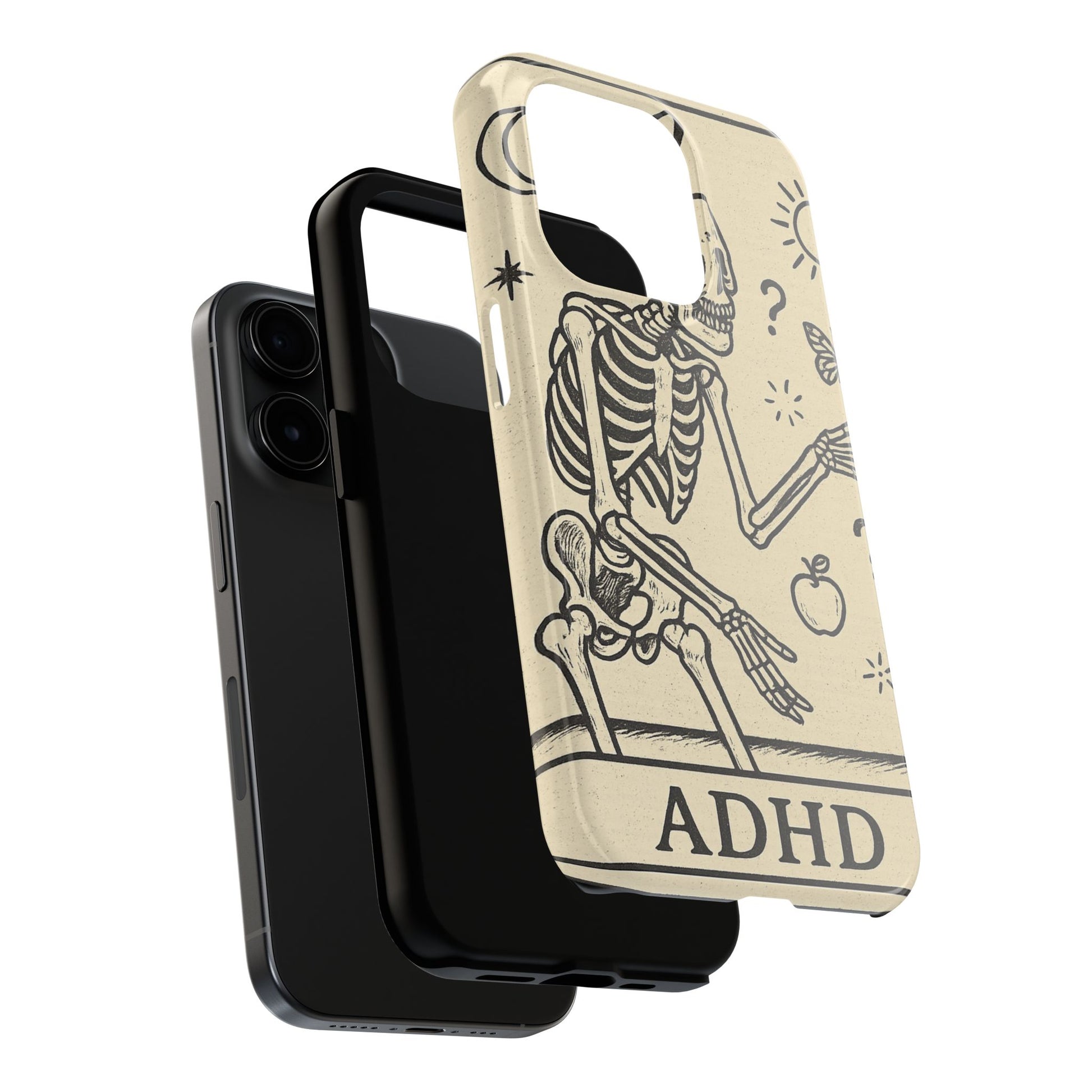 Skeleton ADHD Phone Cases, Unique Phone Cover, Funny ADHD Gift, Quirky Skeleton Design, Cool Accessories for Everyone