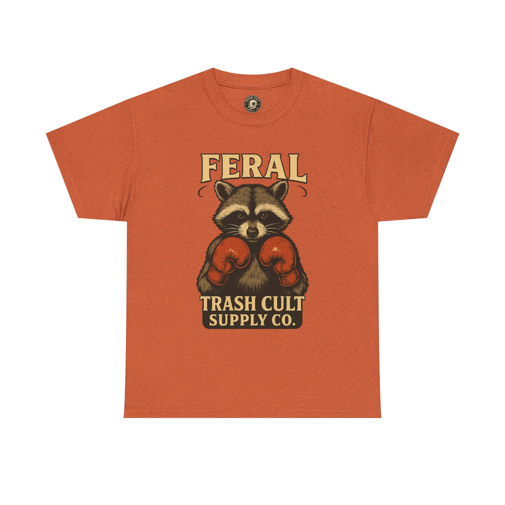 Feral Raccoon Tee - Unisex Heavy Cotton Tee, Cute Animal Shirt, Trendy Graphic Tee, Fun Gift for Animal Lovers, Casual Everyday Wear