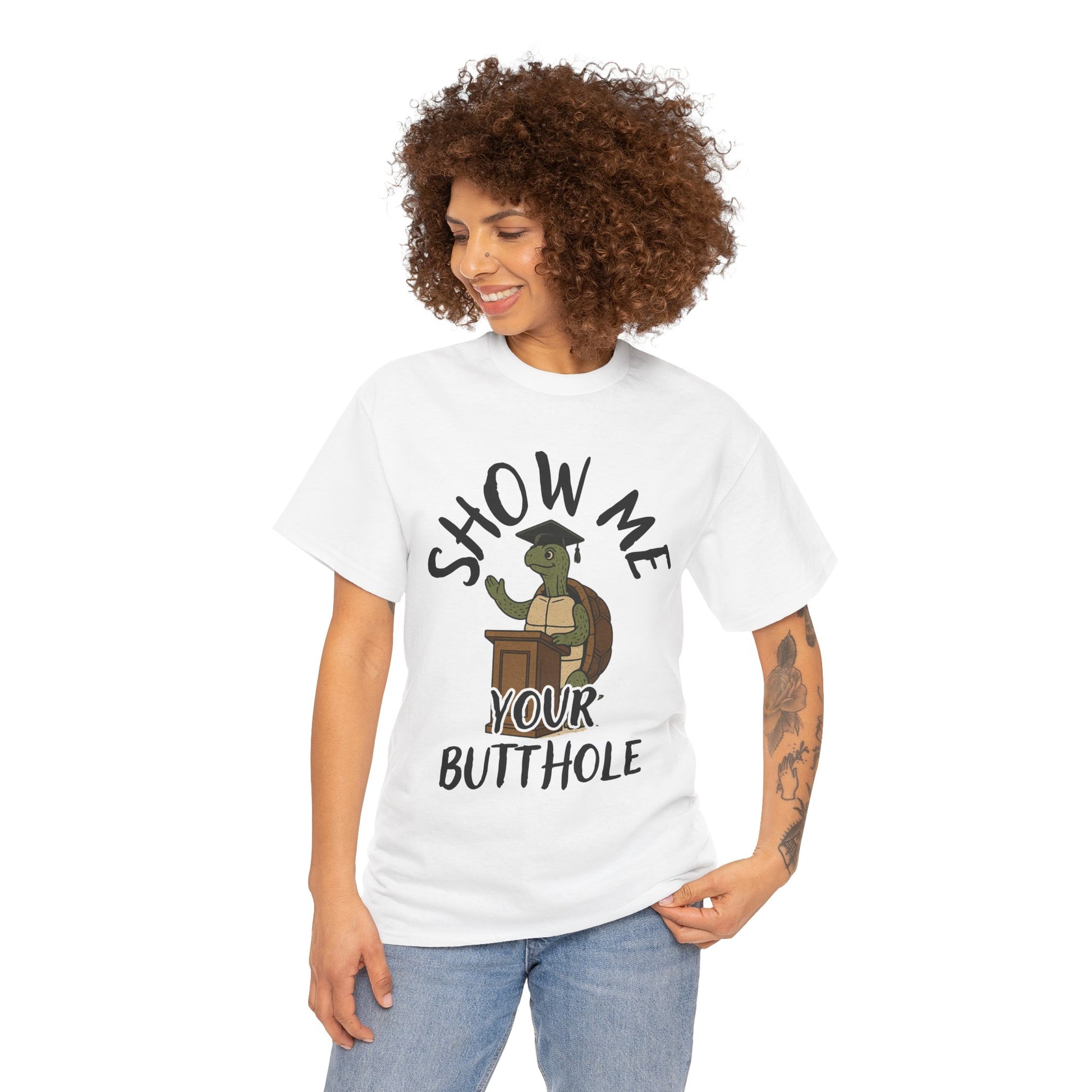 Show Me Your Butthole Turtle Tee – Feral Graduation Speech Shirt