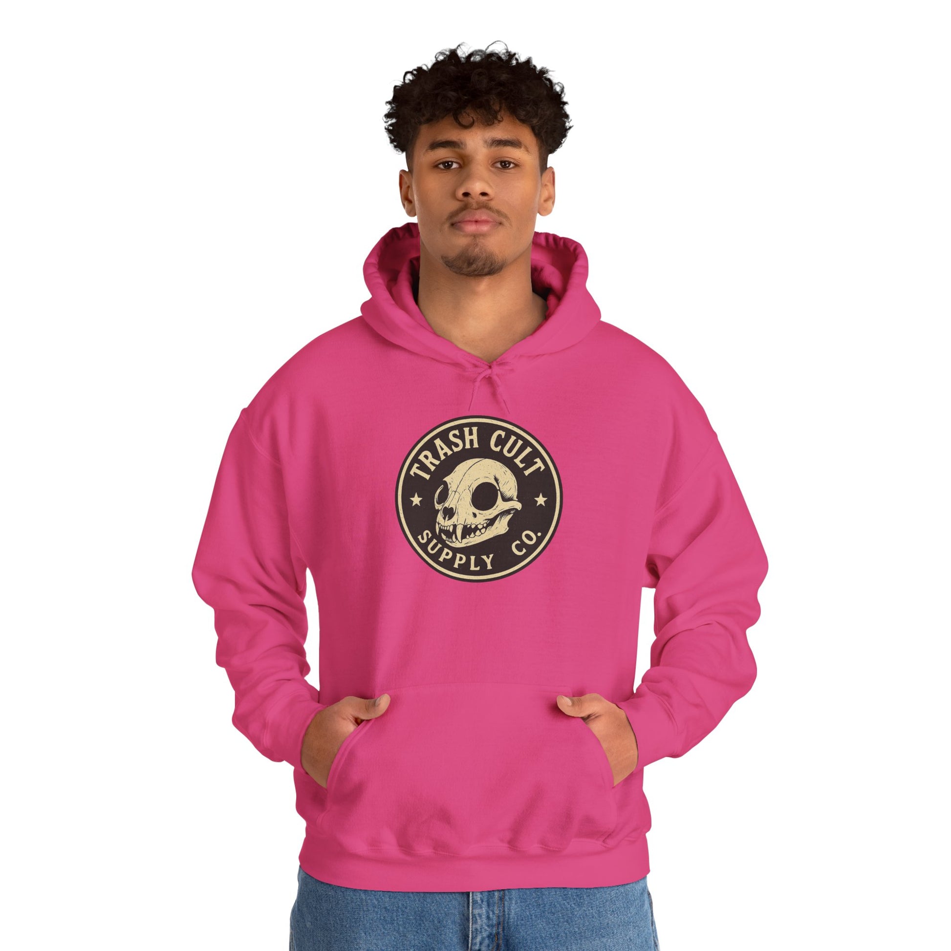 Trash Cult Hooded Sweatshirt, Unisex Hoodie with Skull Design, Perfect for Casual Wear, Gifts for Friends, Cozy Fashion