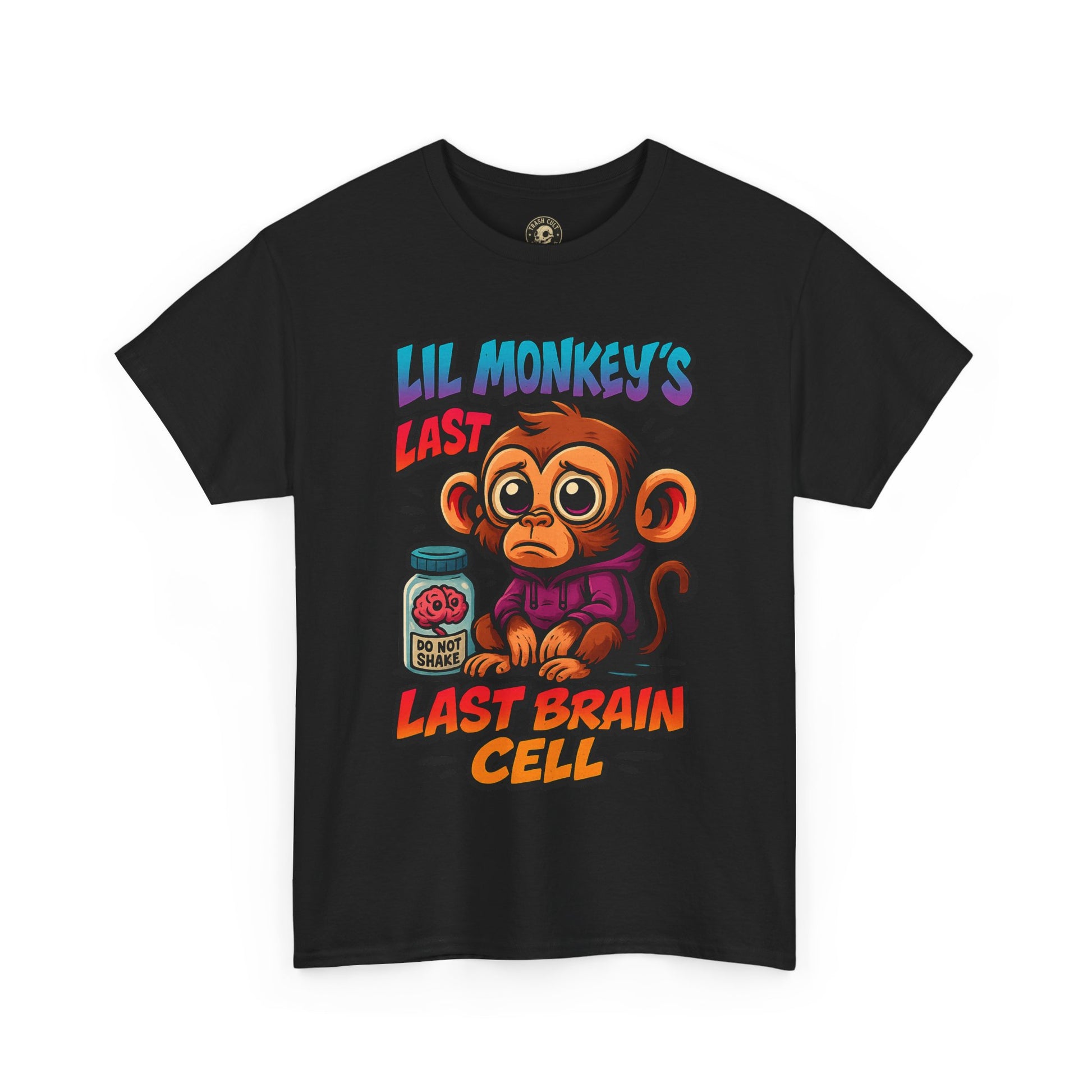 Lil Monkey’s Last Brain Cell Tee – Funny ADHD Cartoon Shirt – Gildan Heavy Cotton