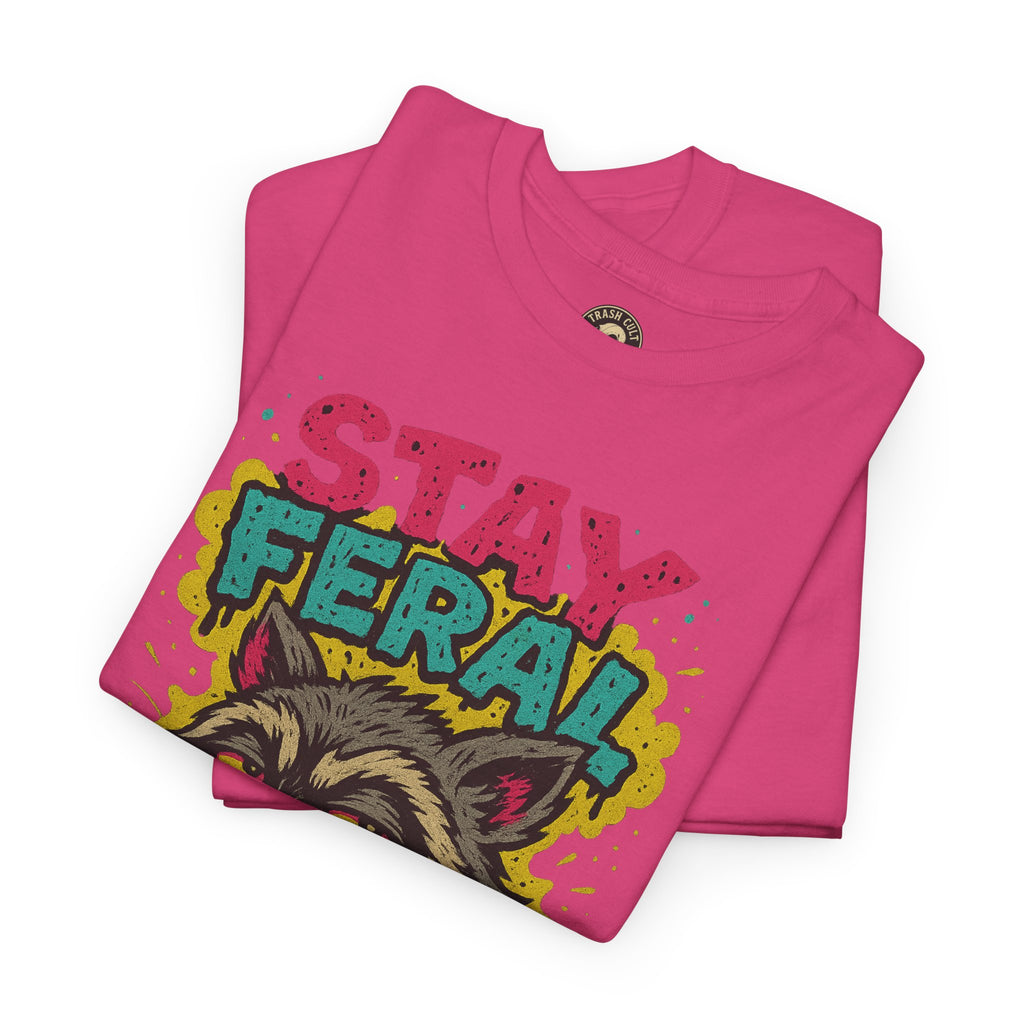Stay Feral Raccoon Lowbrow Tee – Trash Cult Supply Co. | Gildan 5000