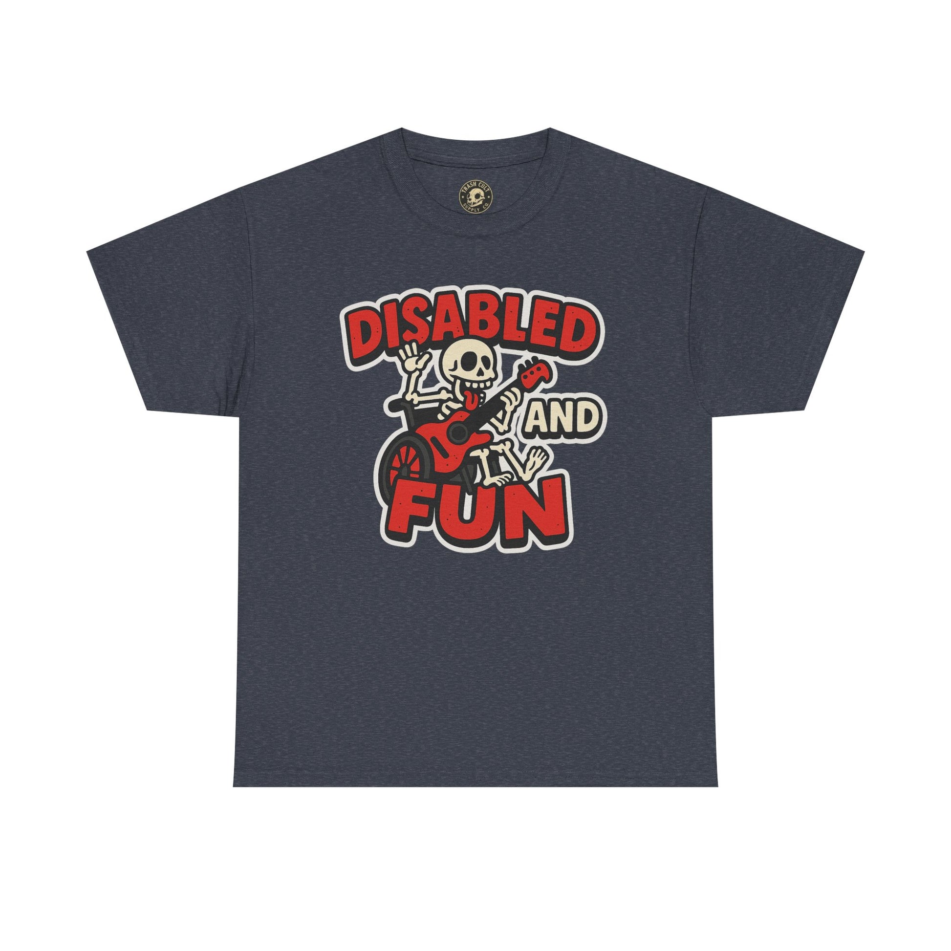 Disabled and Fun Unisex Heavy Cotton Tee, Casual Shirt, Gift for Friends, Music Lovers Gift, Fun T-Shirt, Halloween Wear, Everyday Comfort