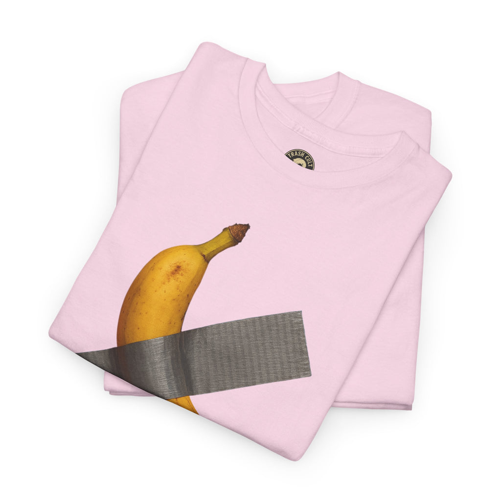 “ART IS DEAD” Banana Duct Tape Meme Tee – Satirical Art Parody Shirt by Trash Cult Supply Co.